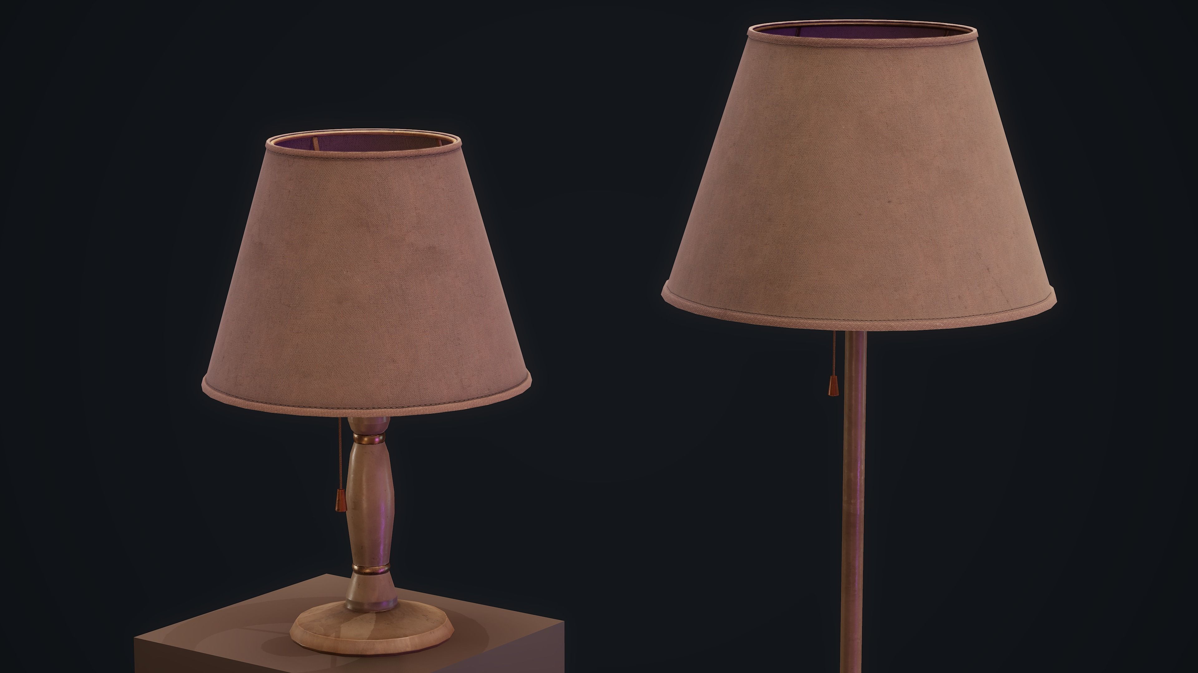 Old Lamps - PBR Low-poly 3D model_2