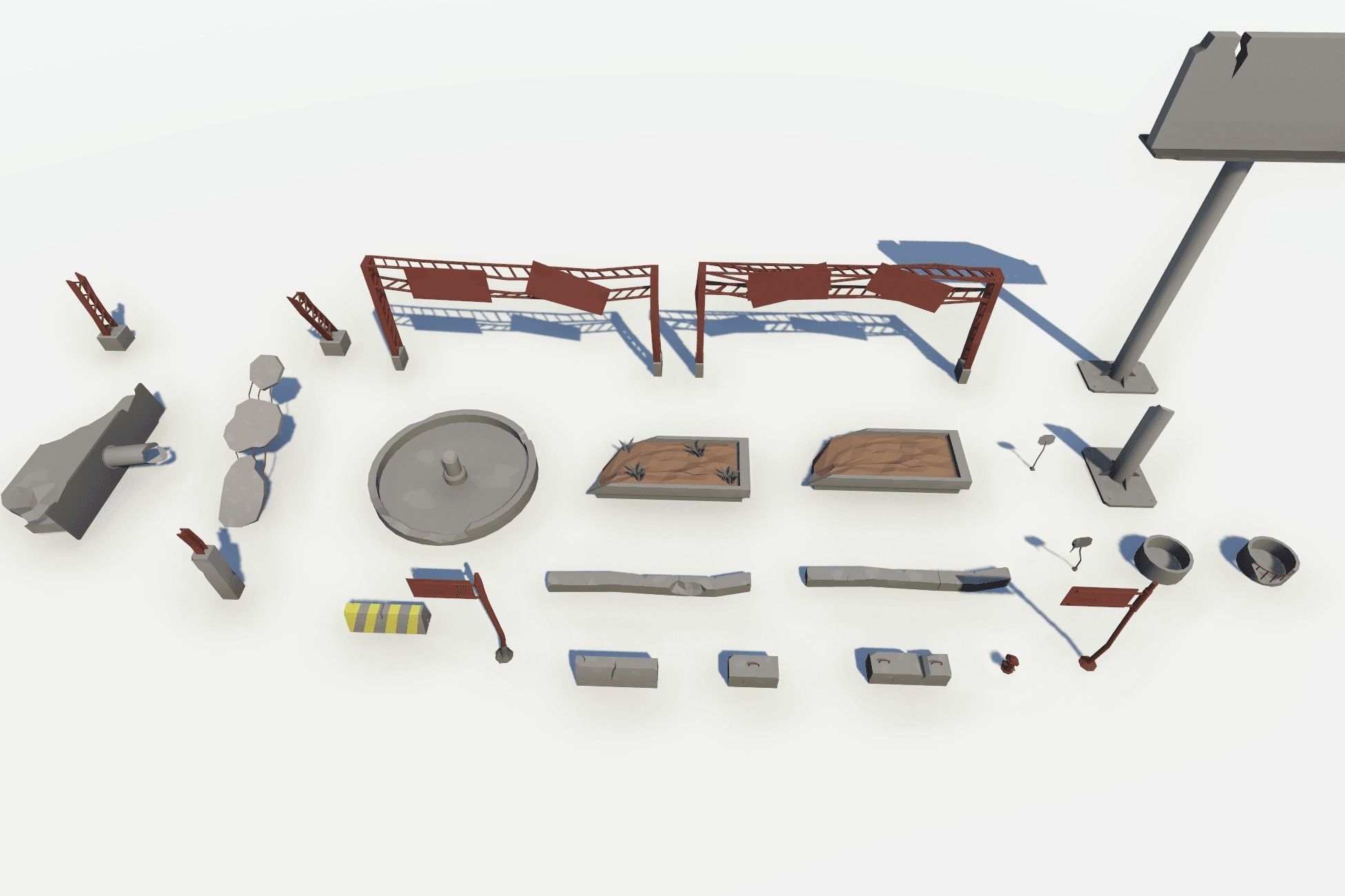 The City Ruins - LowPoly Post Apocalyptic Environment Low-poly 3D model_23