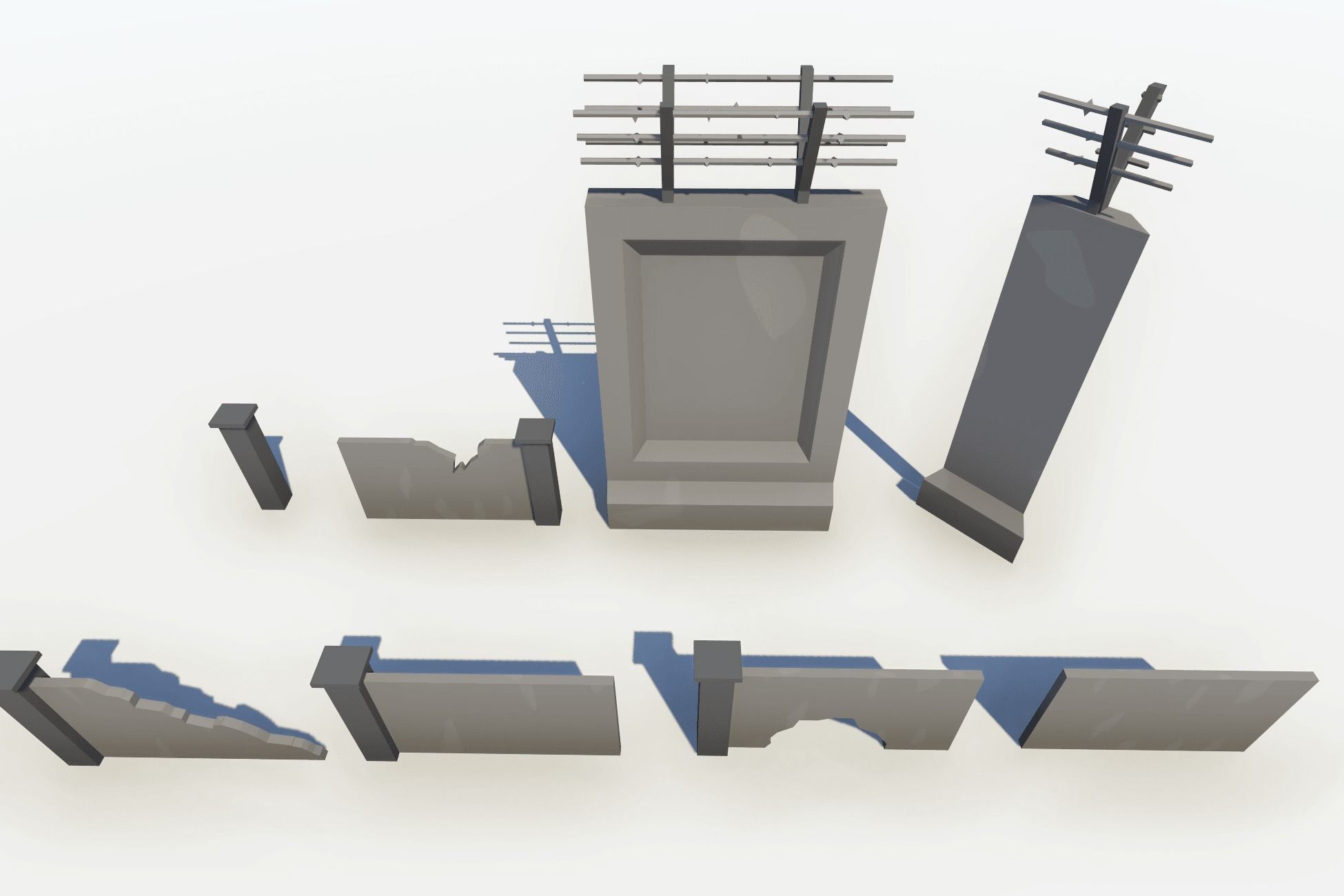 The City Ruins - LowPoly Post Apocalyptic Environment Low-poly 3D model_25