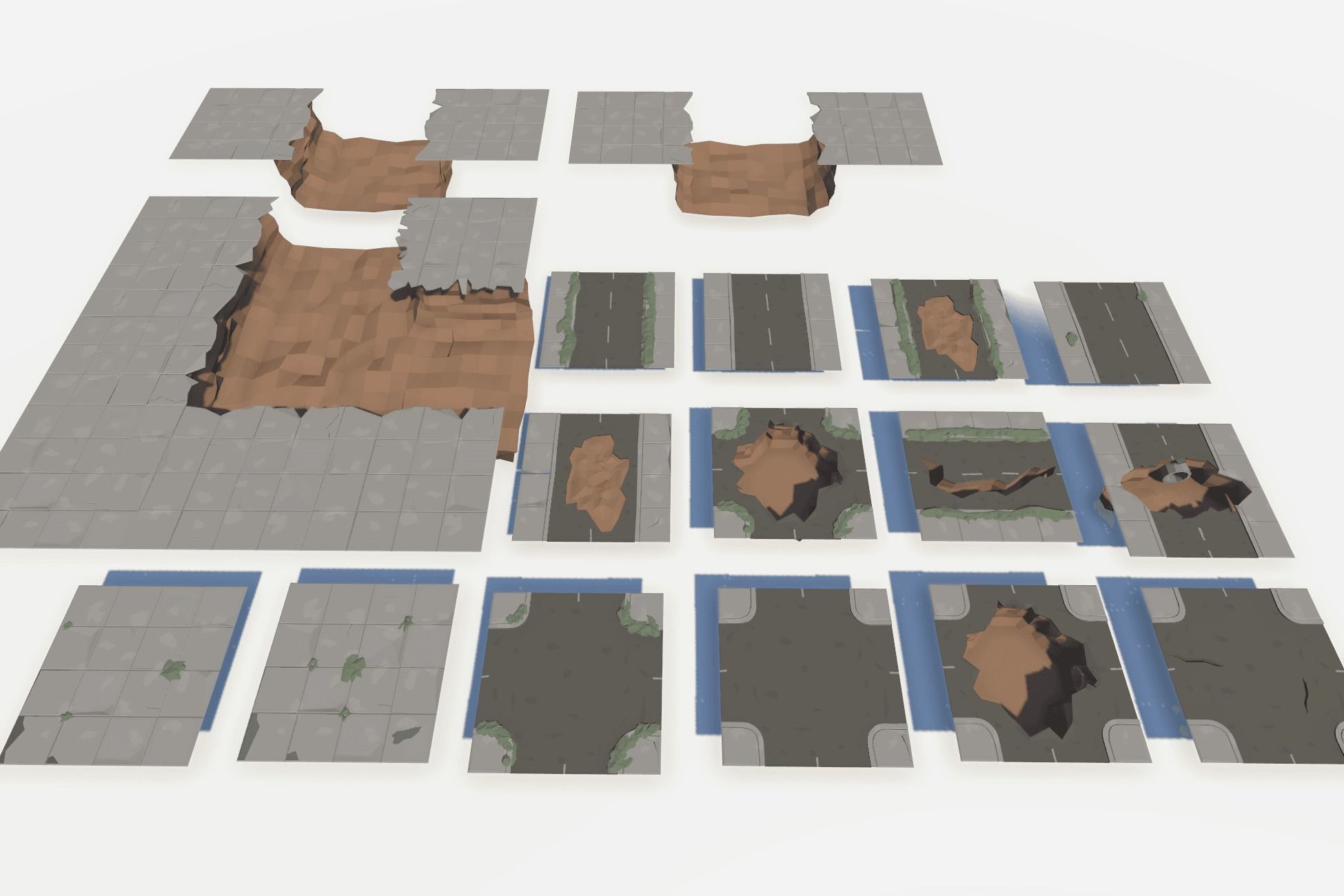 The City Ruins - LowPoly Post Apocalyptic Environment Low-poly 3D model_20