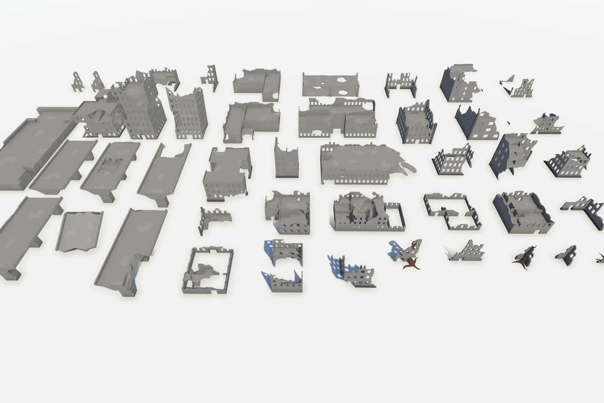 The City Ruins - LowPoly Post Apocalyptic Environment Low-poly 3D model_18