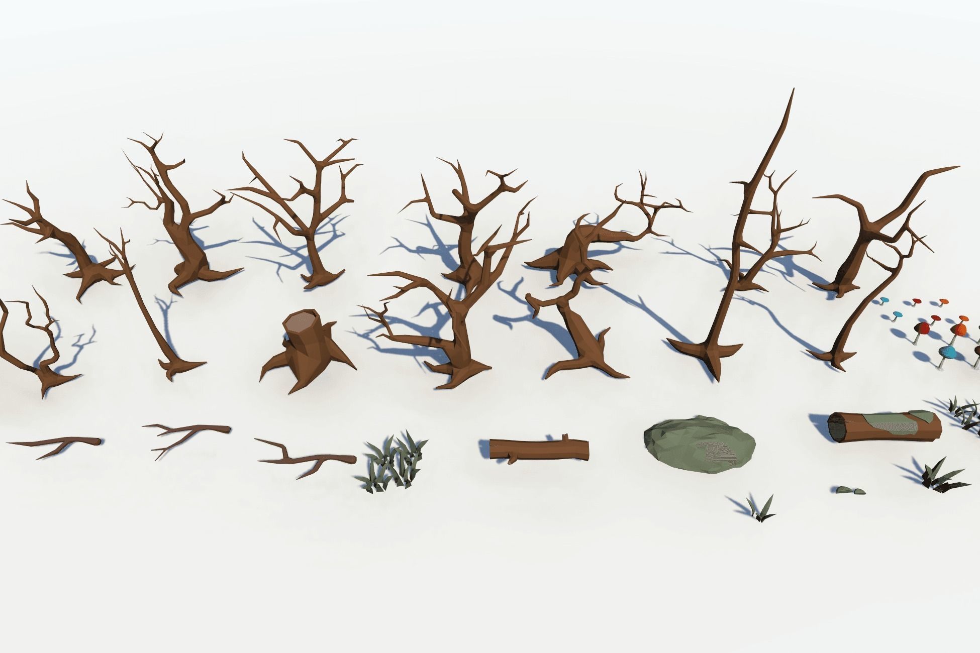 The City Ruins - LowPoly Post Apocalyptic Environment Low-poly 3D model_19