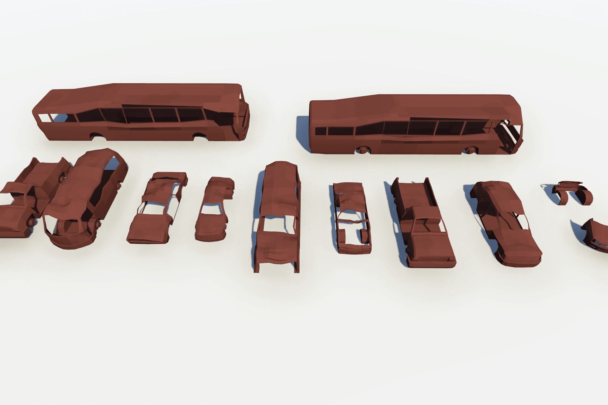 The City Ruins - LowPoly Post Apocalyptic Environment Low-poly 3D model_24