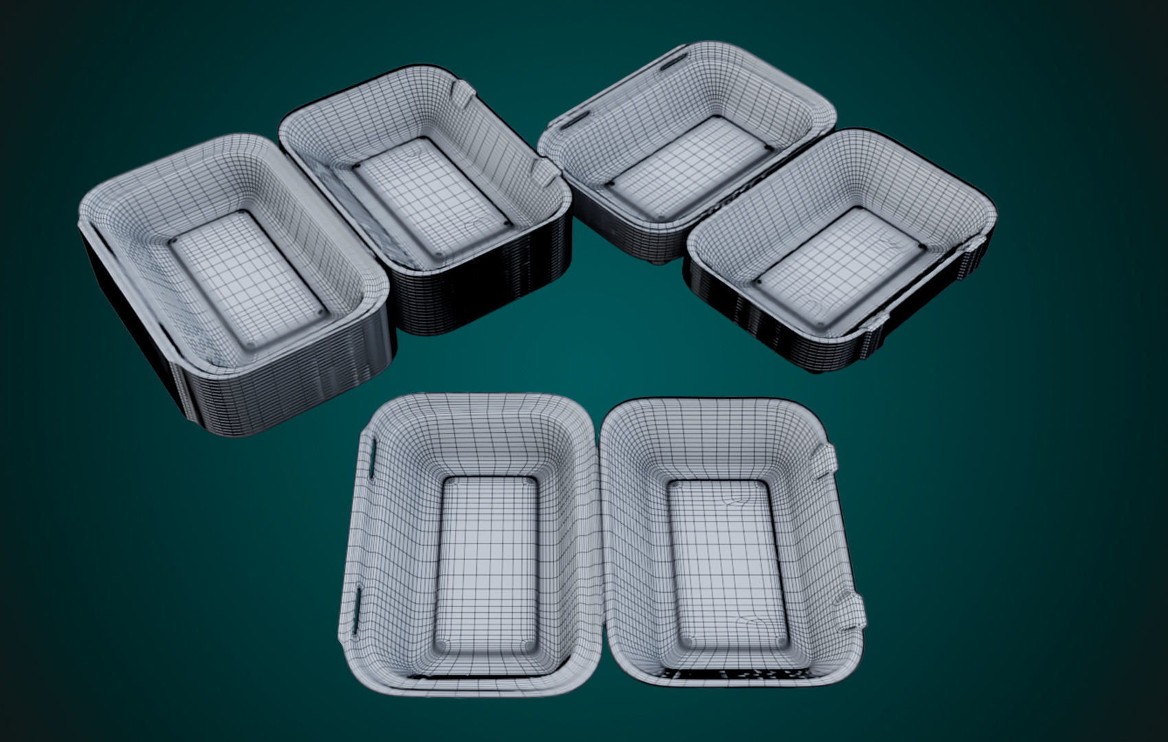 Large Cardboard paper - Disposable Container 3D model_33