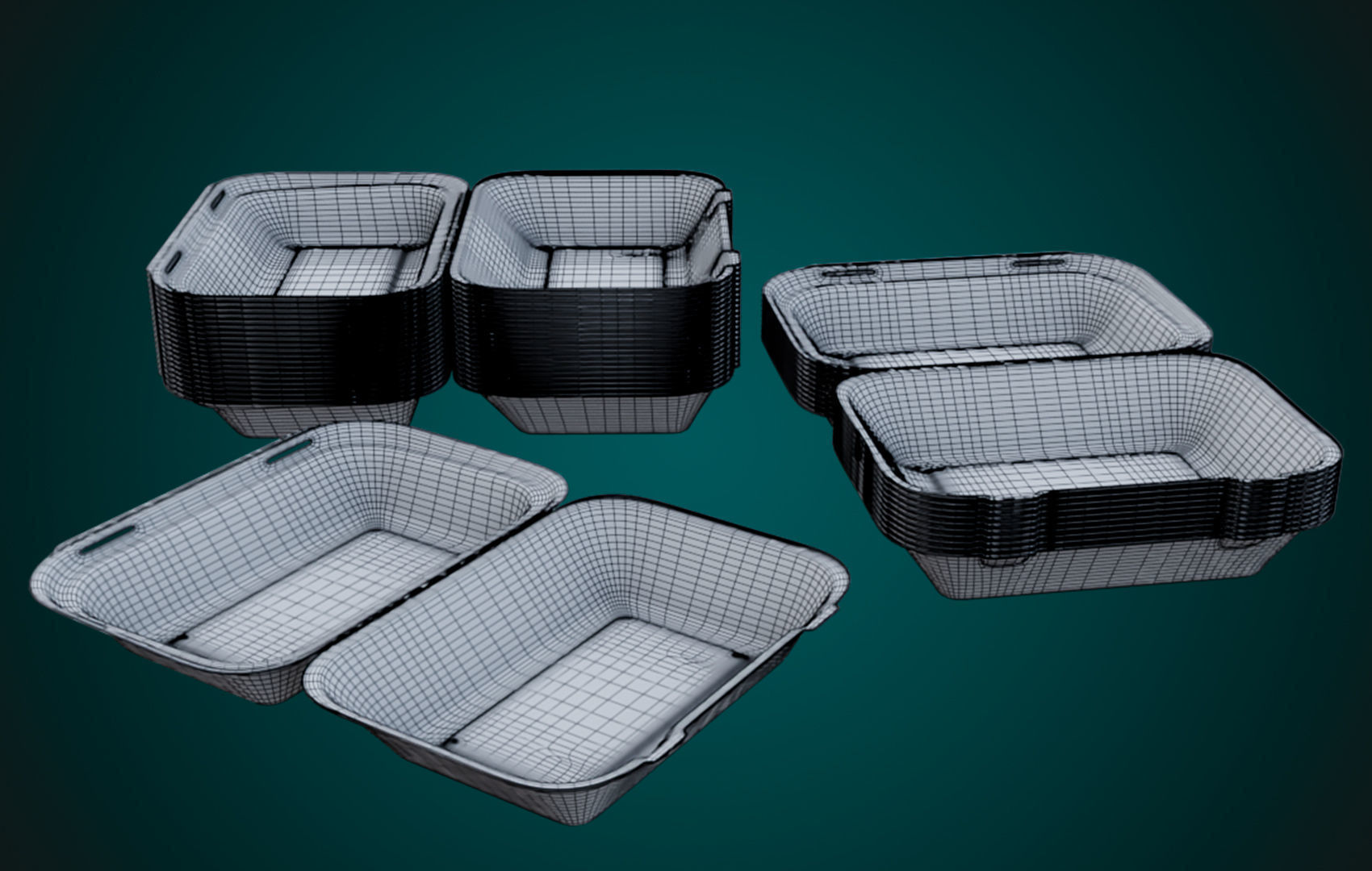 Large Cardboard paper - Disposable Container 3D model_24