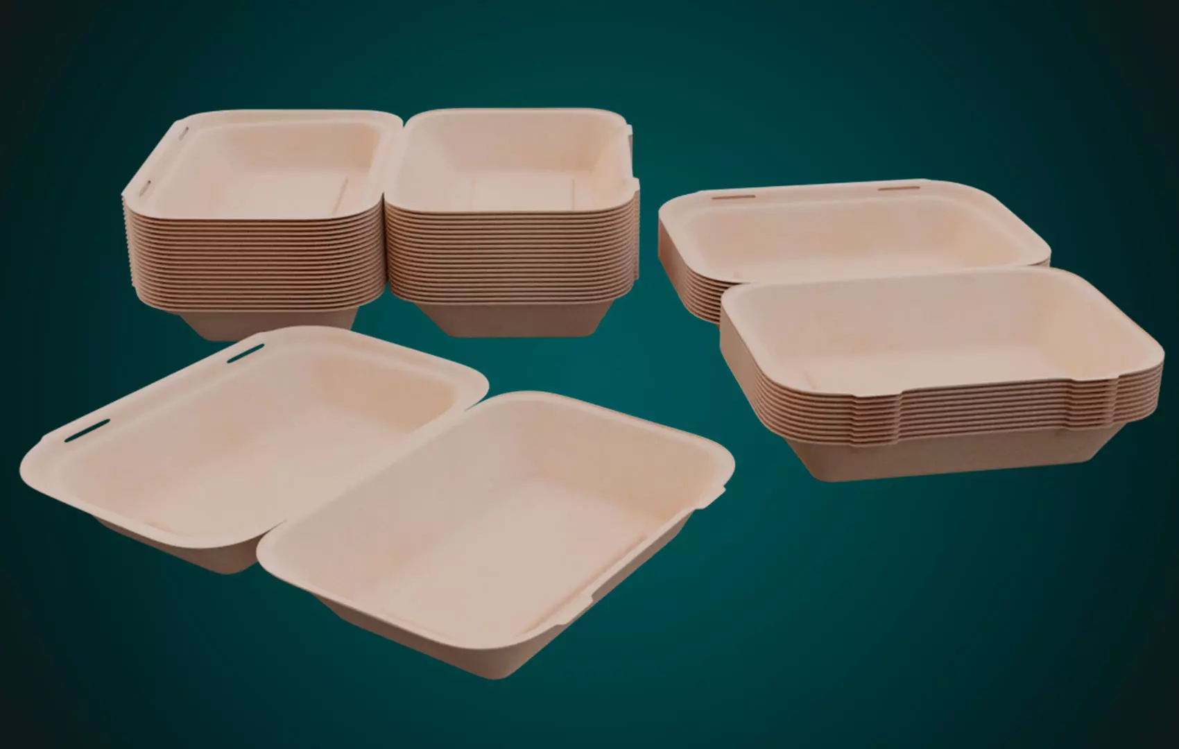 Large Cardboard paper - Disposable Container 3D model_0