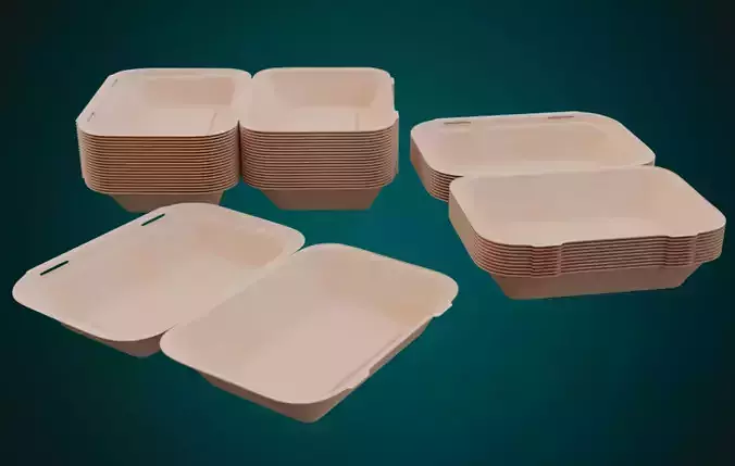 Large Cardboard paper - Disposable Container 3D model