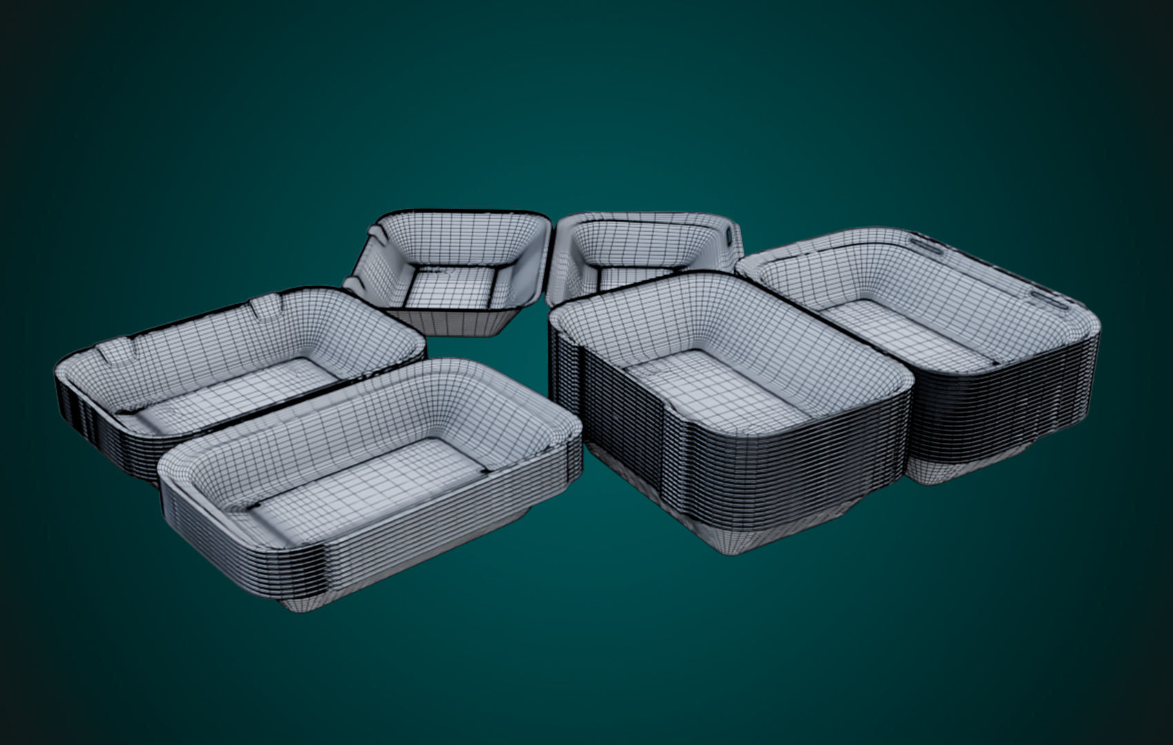 Large Cardboard paper - Disposable Container 3D model_27