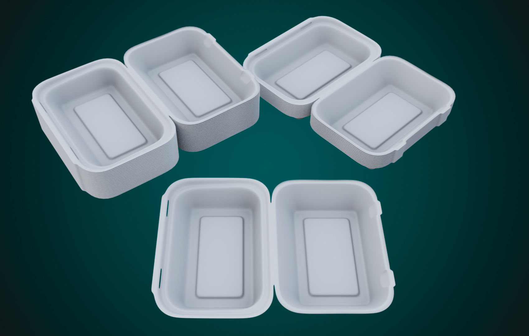 Large Cardboard paper - Disposable Container 3D model_9