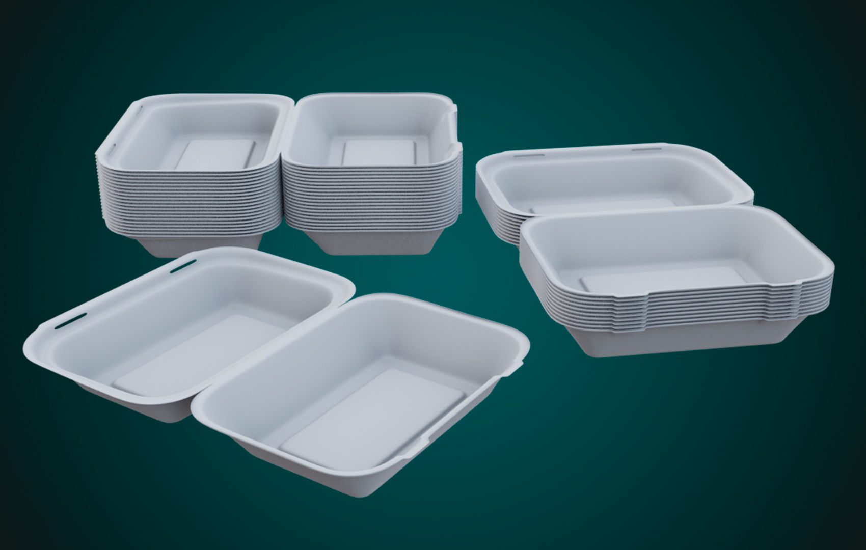 Large Cardboard paper - Disposable Container 3D model_6