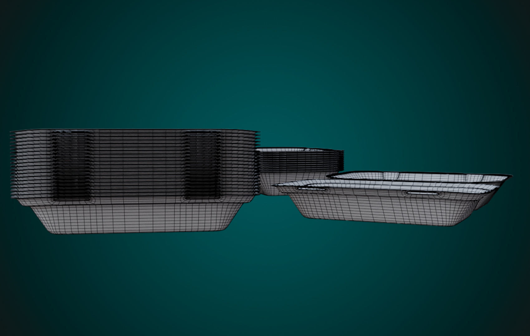 Large Cardboard paper - Disposable Container 3D model_7