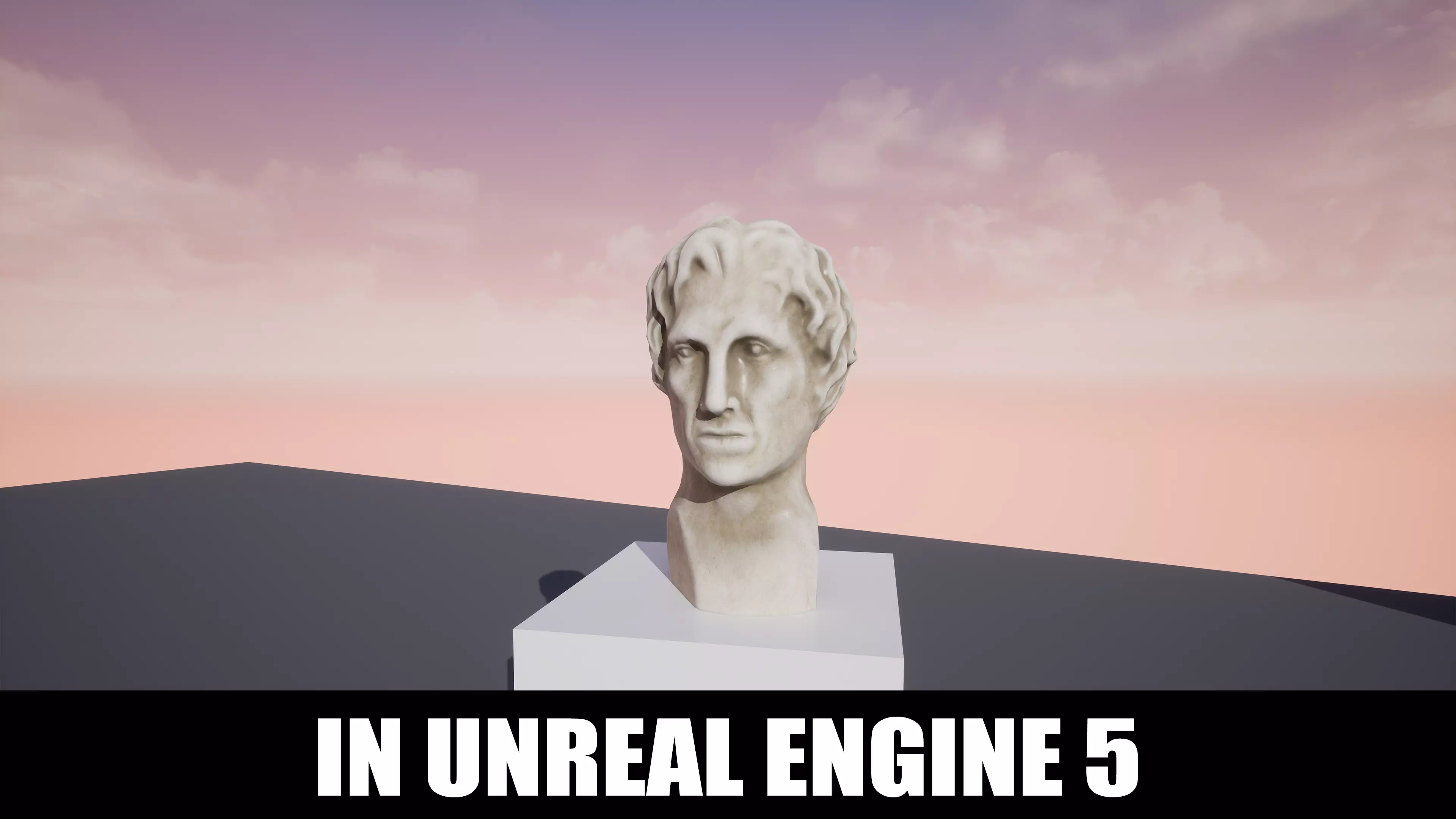 Greek Bust PBR Game Ready Low-poly 3D model_0