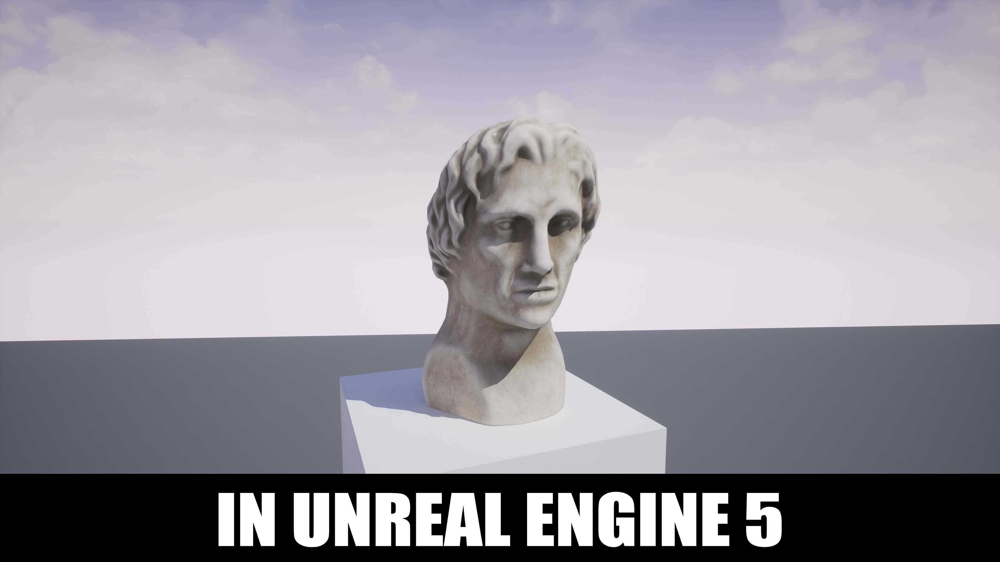 Greek Bust PBR Game Ready Low-poly 3D model_2