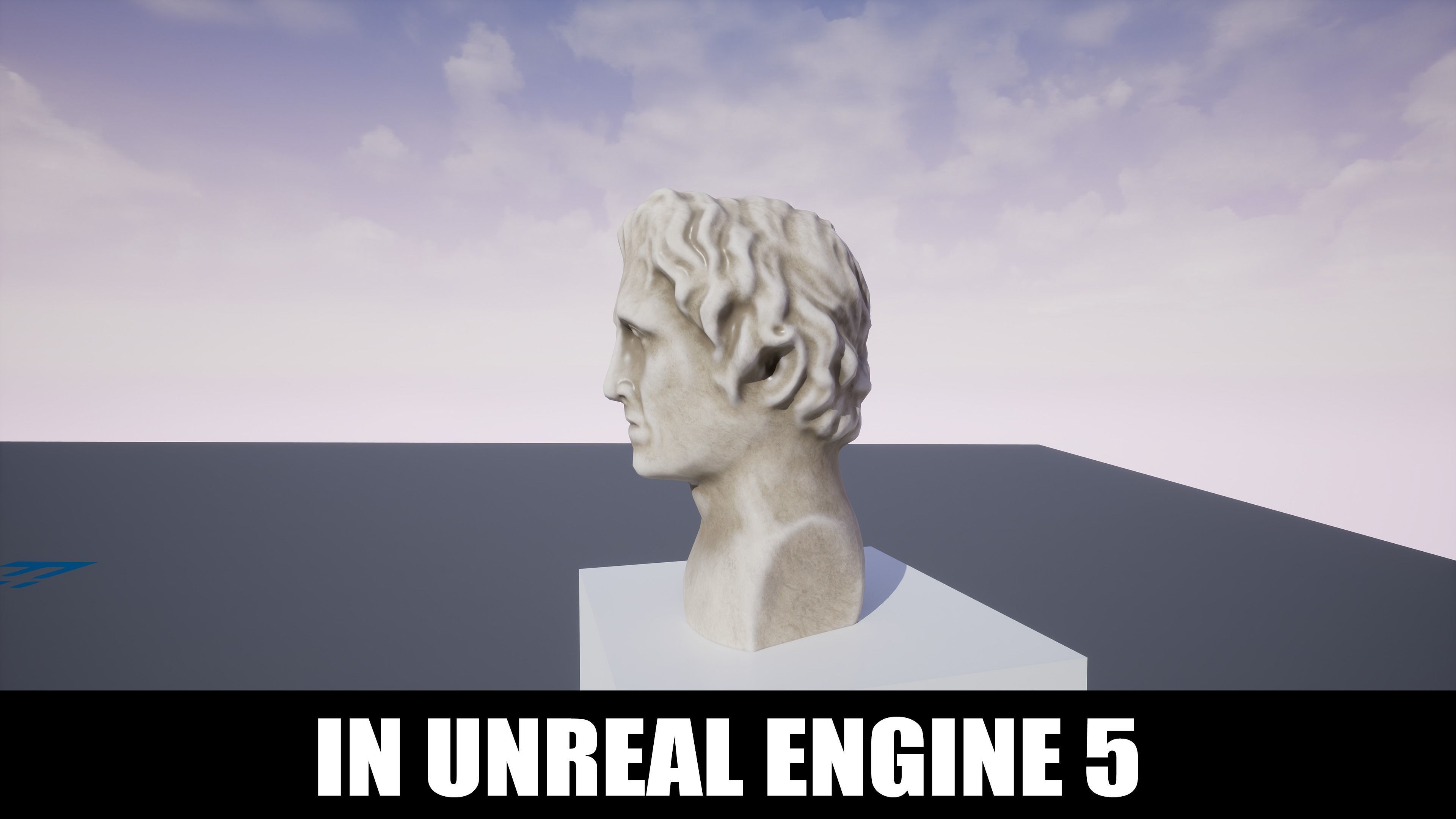 Greek Bust PBR Game Ready Low-poly 3D model_1