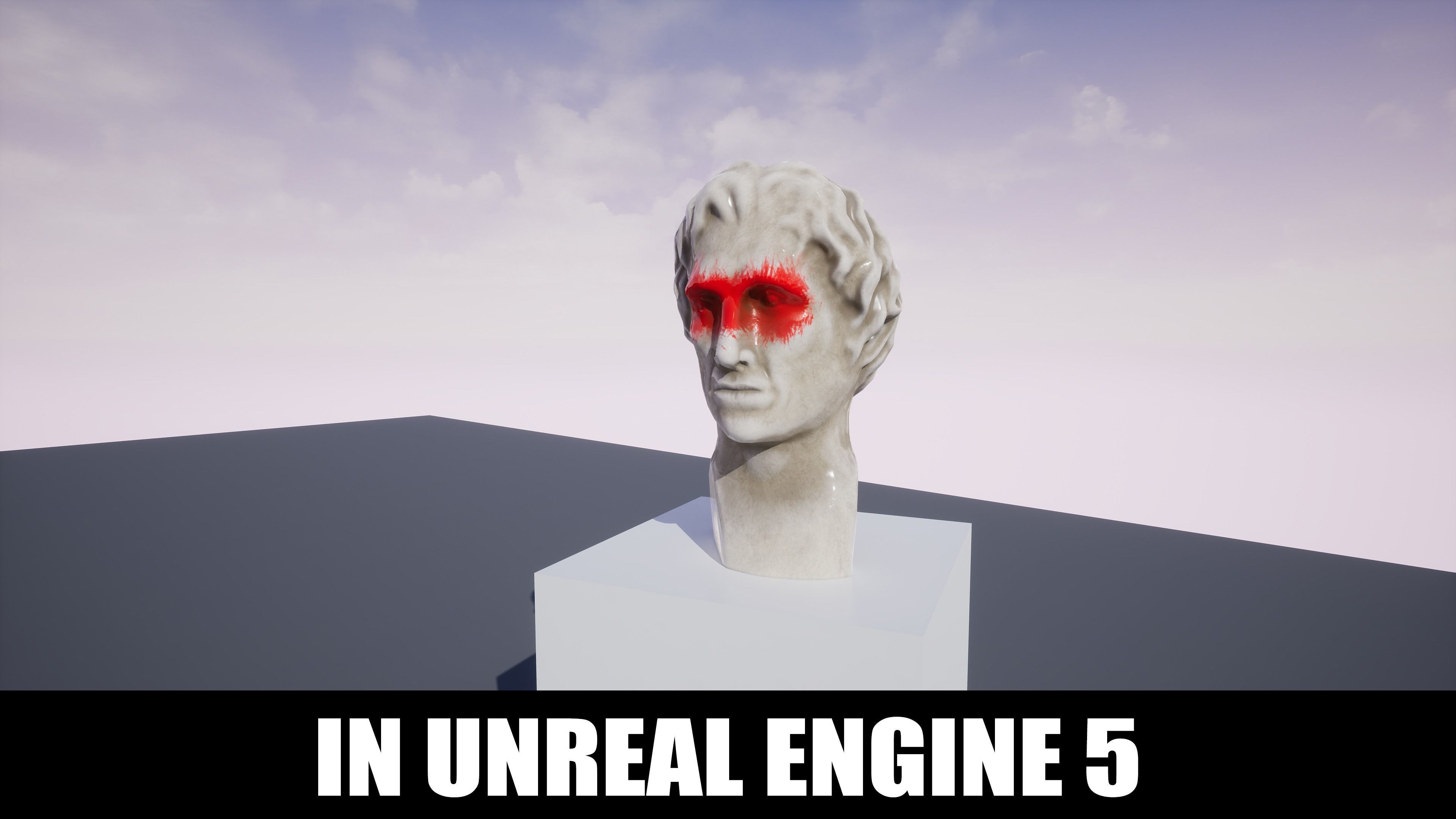 Greek Bust PBR Game Ready Low-poly 3D model_4