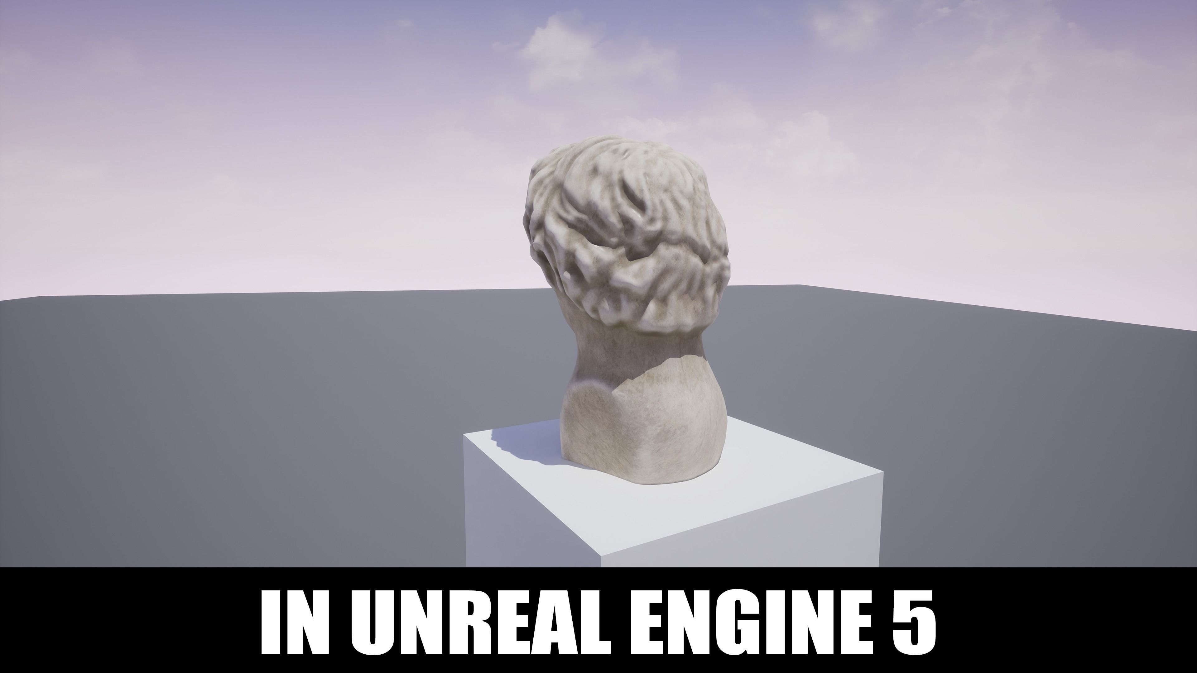 Greek Bust PBR Game Ready Low-poly 3D model_3