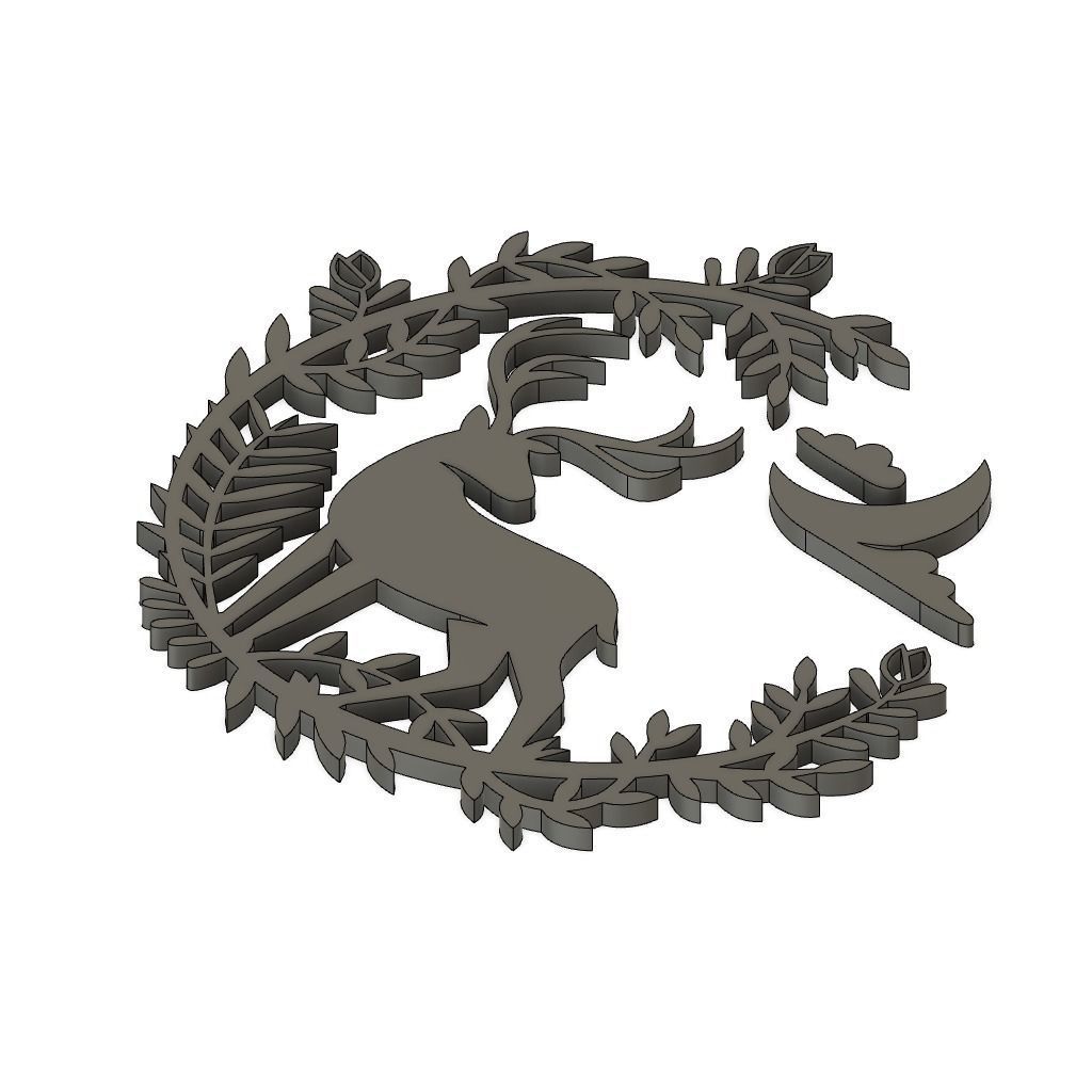 Deer And Flower Decor 3D print model_1