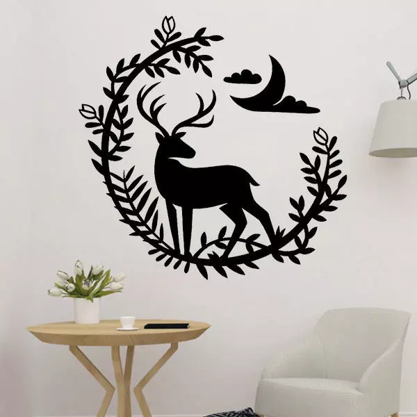 Deer And Flower Decor 3D print model_0
