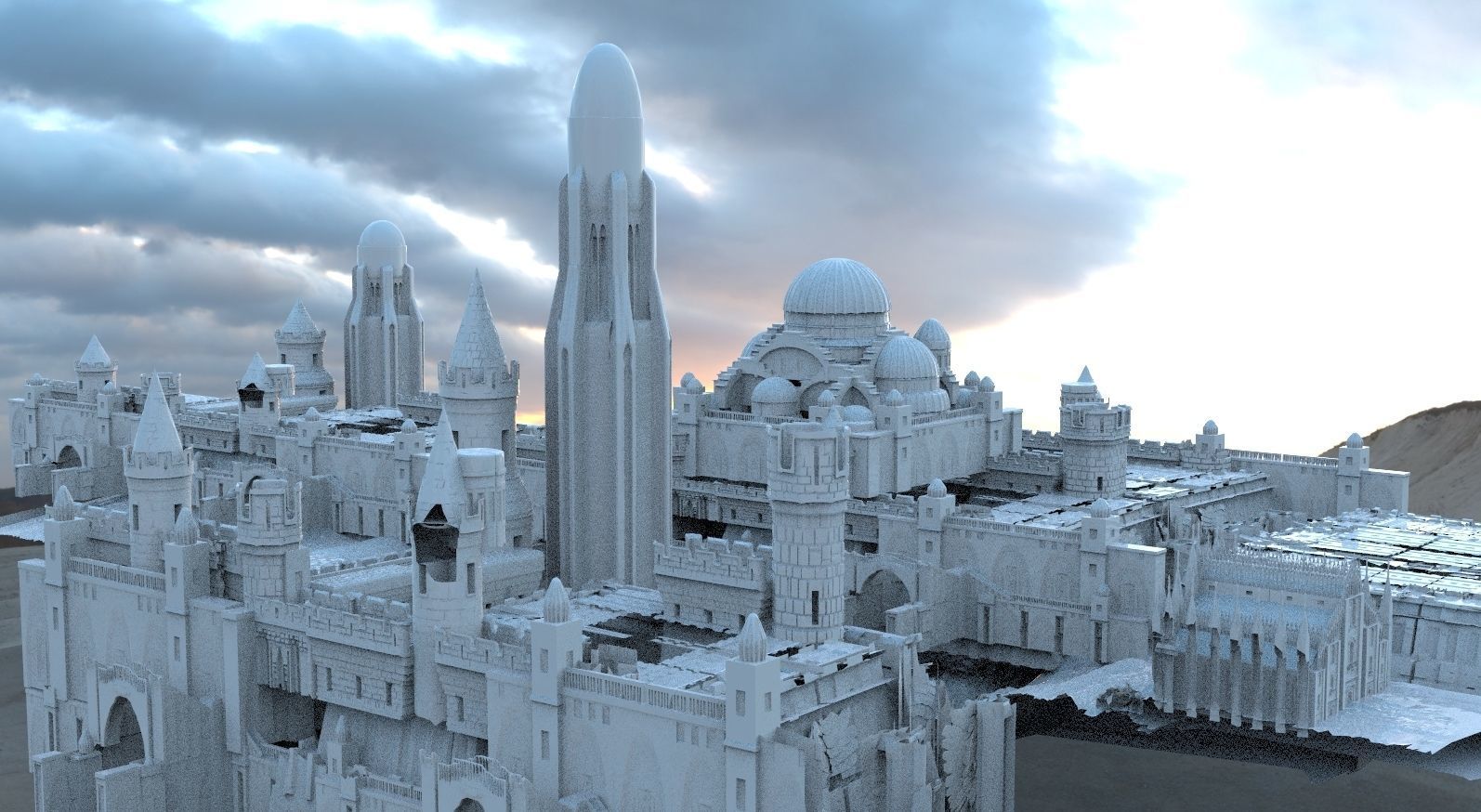 Architecture Babylonian Ancient Design 3D model_1