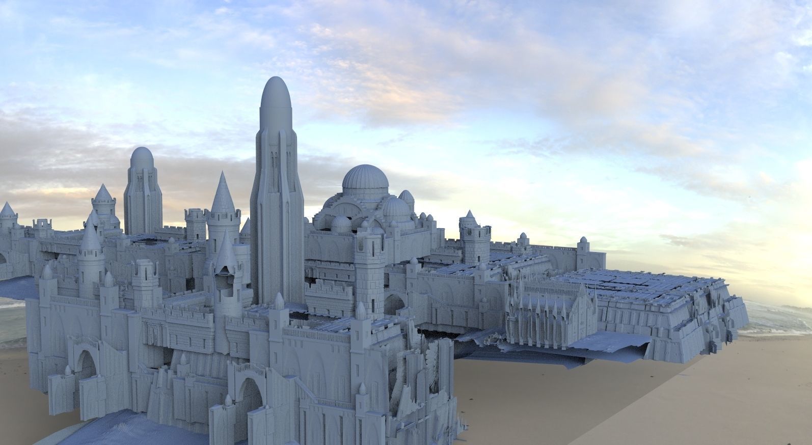 Architecture Babylonian Ancient Design 3D model_2