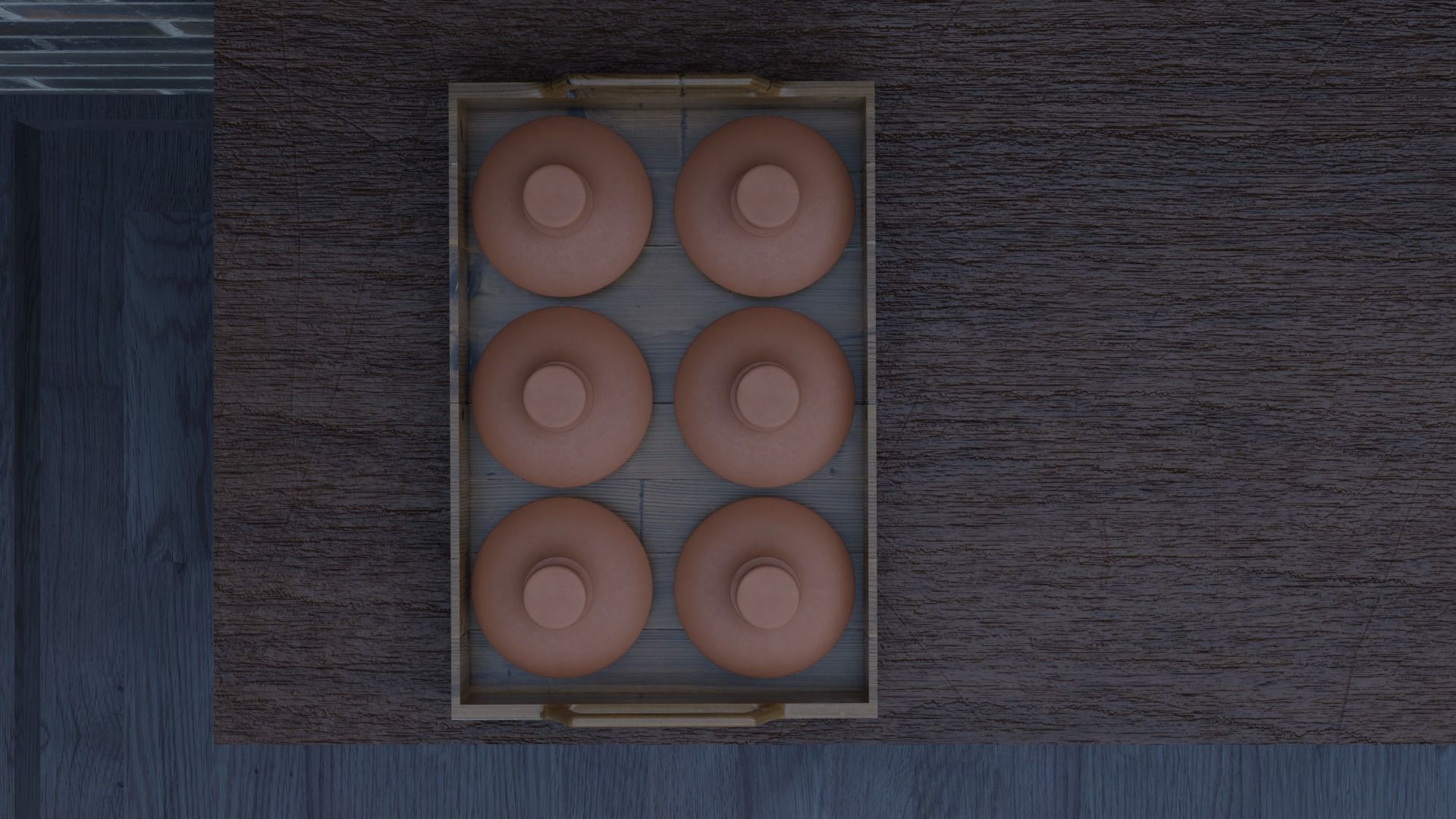 Clay vial tray potion or alchemy asset 3D model_3