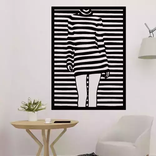 Girl Wall Art 2D Decoration