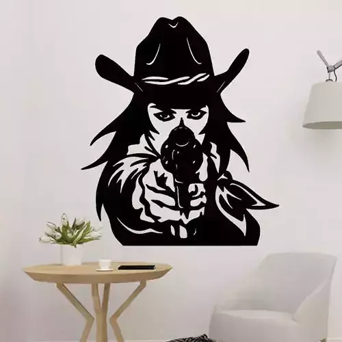 Lady Cowgirl 2D Wall Decoration