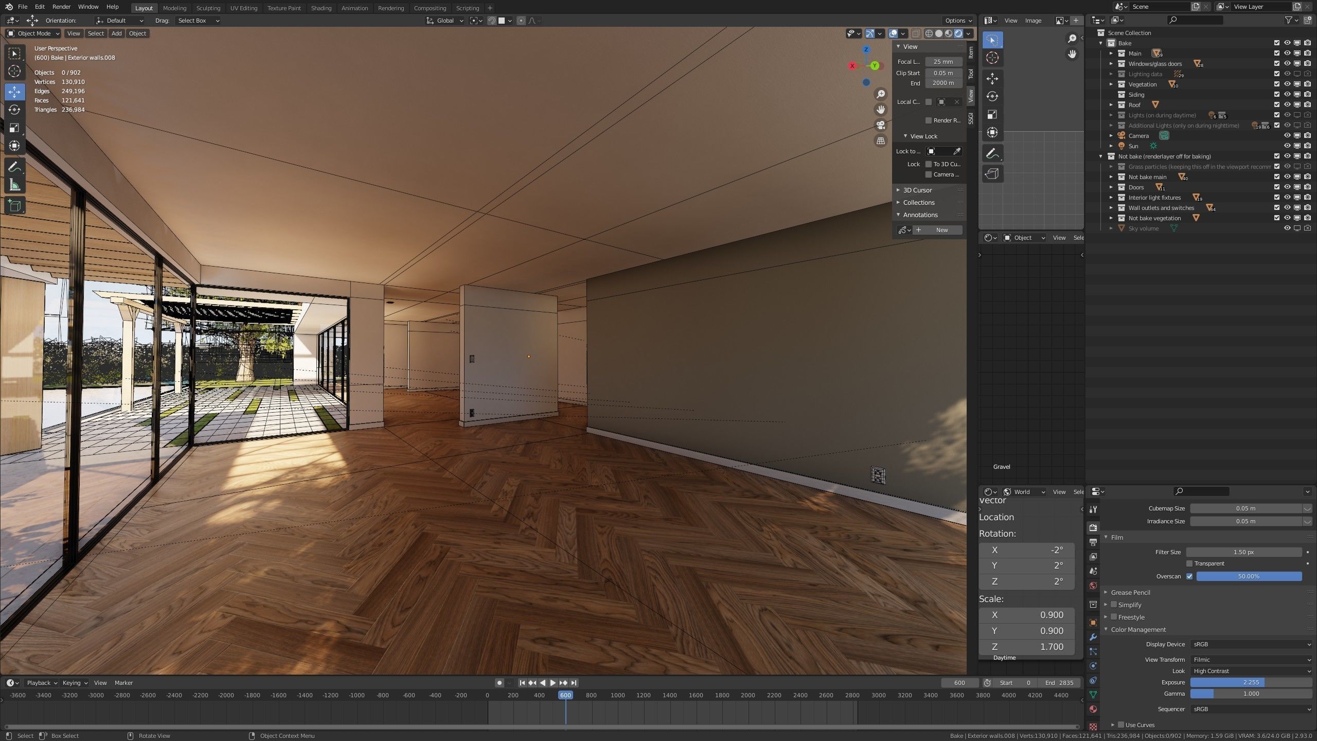 Modern villa 2021 Blender Eevee and Cycles 1 without furniture Low-poly 3D model_21