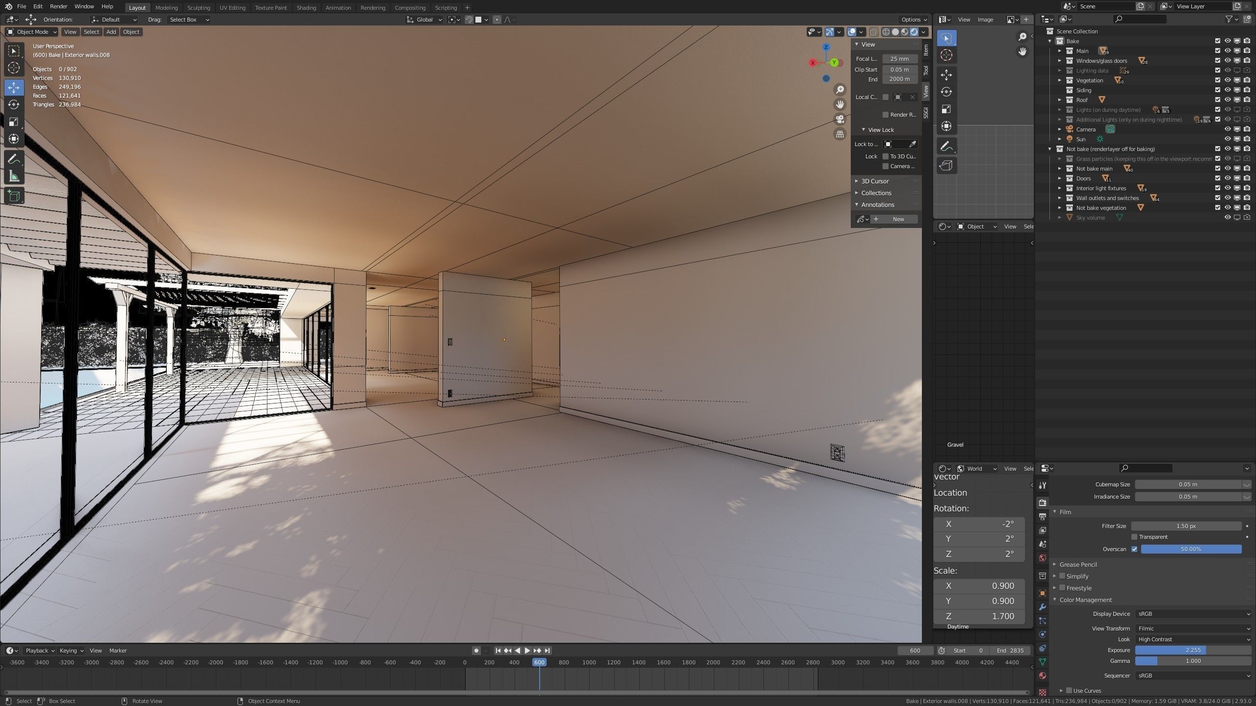 Modern villa 2021 Blender Eevee and Cycles 1 without furniture Low-poly 3D model_22