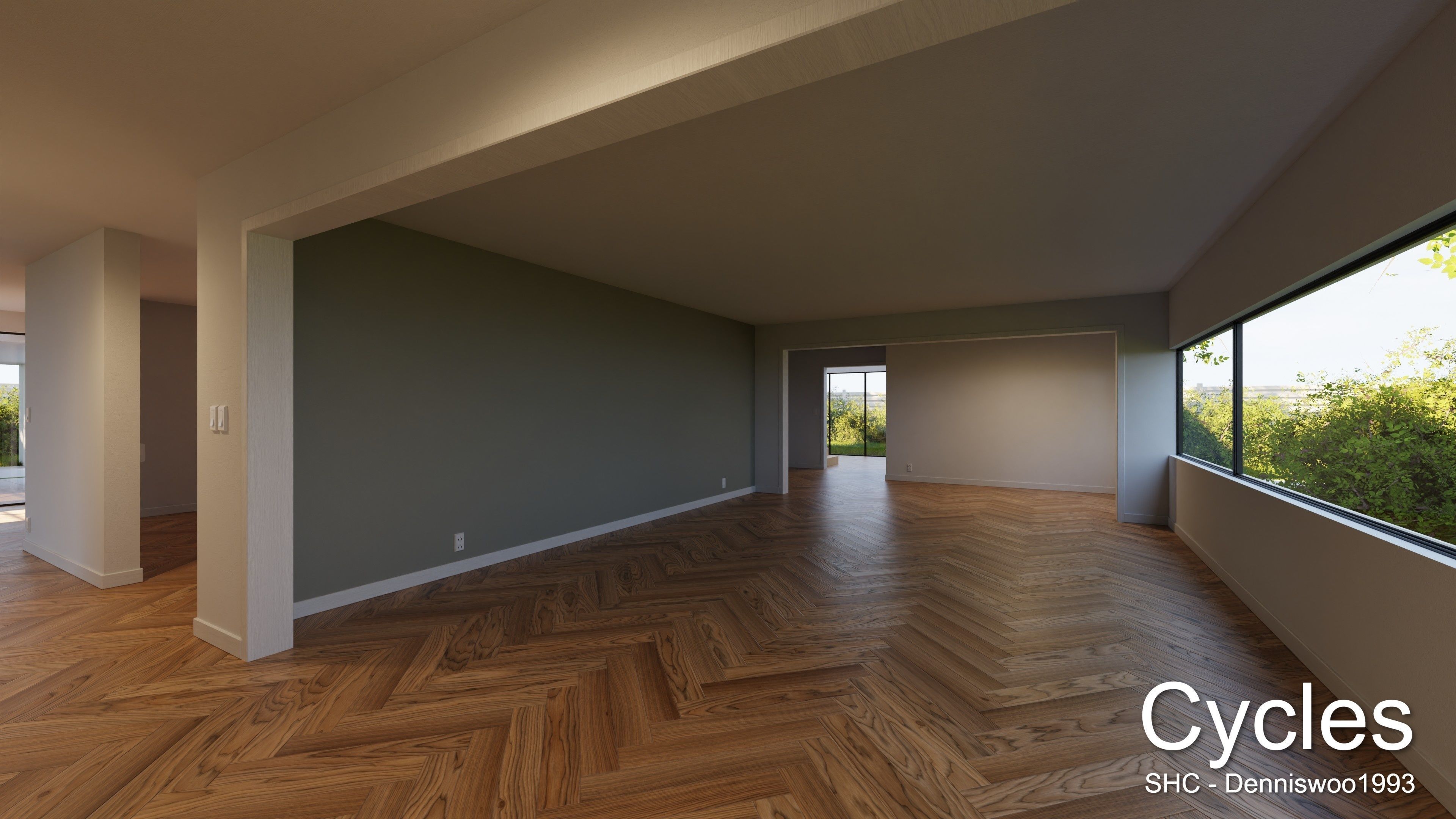 Modern villa 2021 Blender Eevee and Cycles 1 without furniture Low-poly 3D model_10