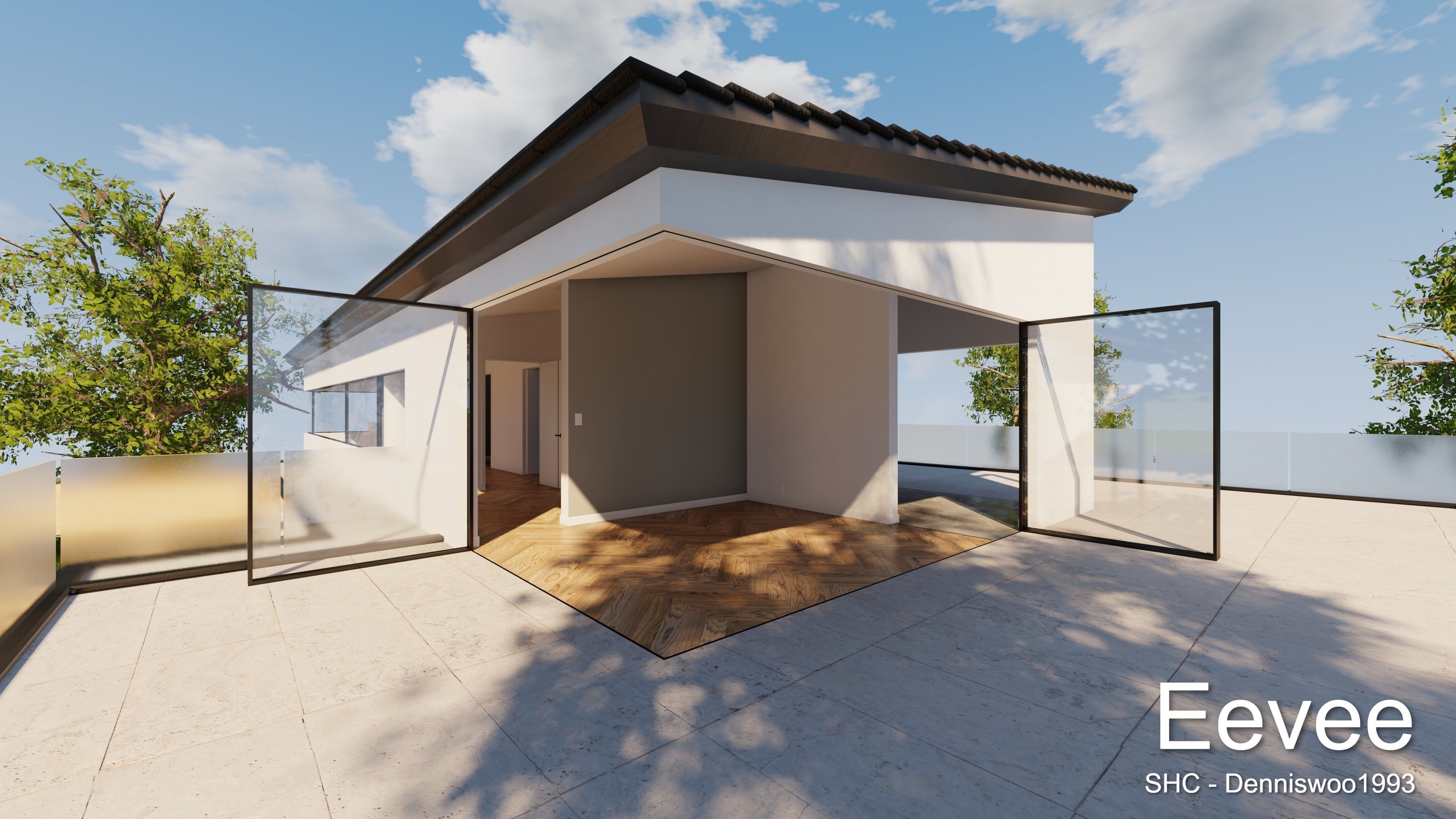 Modern villa 2021 Blender Eevee and Cycles 1 without furniture Low-poly 3D model_16