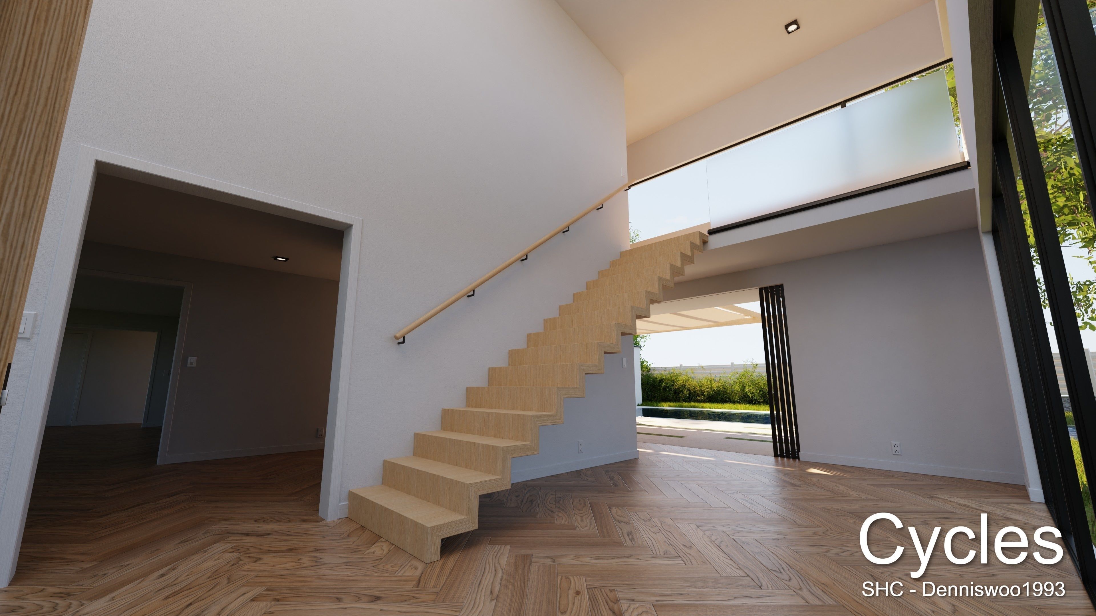 Modern villa 2021 Blender Eevee and Cycles 1 without furniture Low-poly 3D model_8