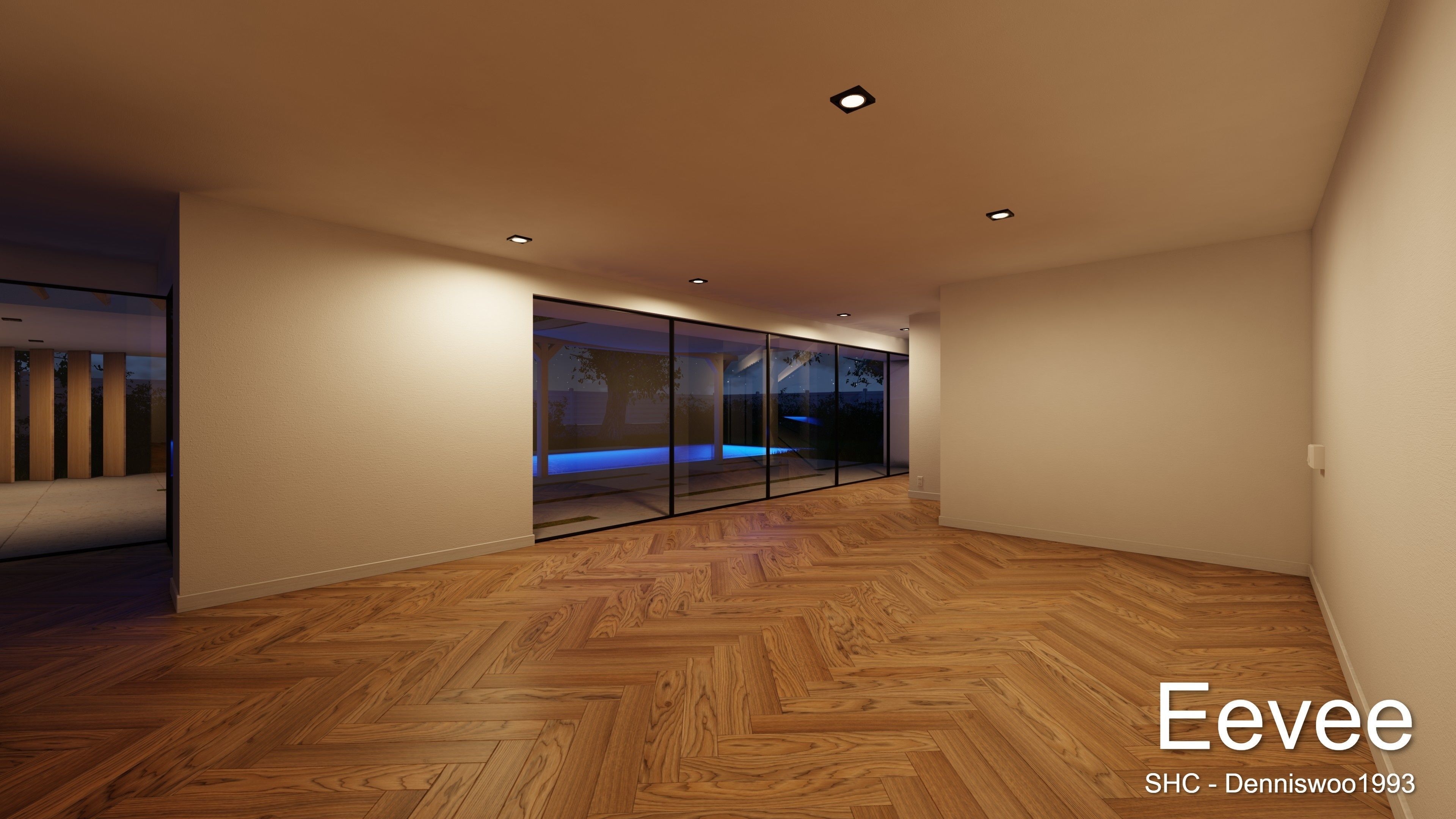 Modern villa 2021 Blender Eevee and Cycles 1 without furniture Low-poly 3D model_20