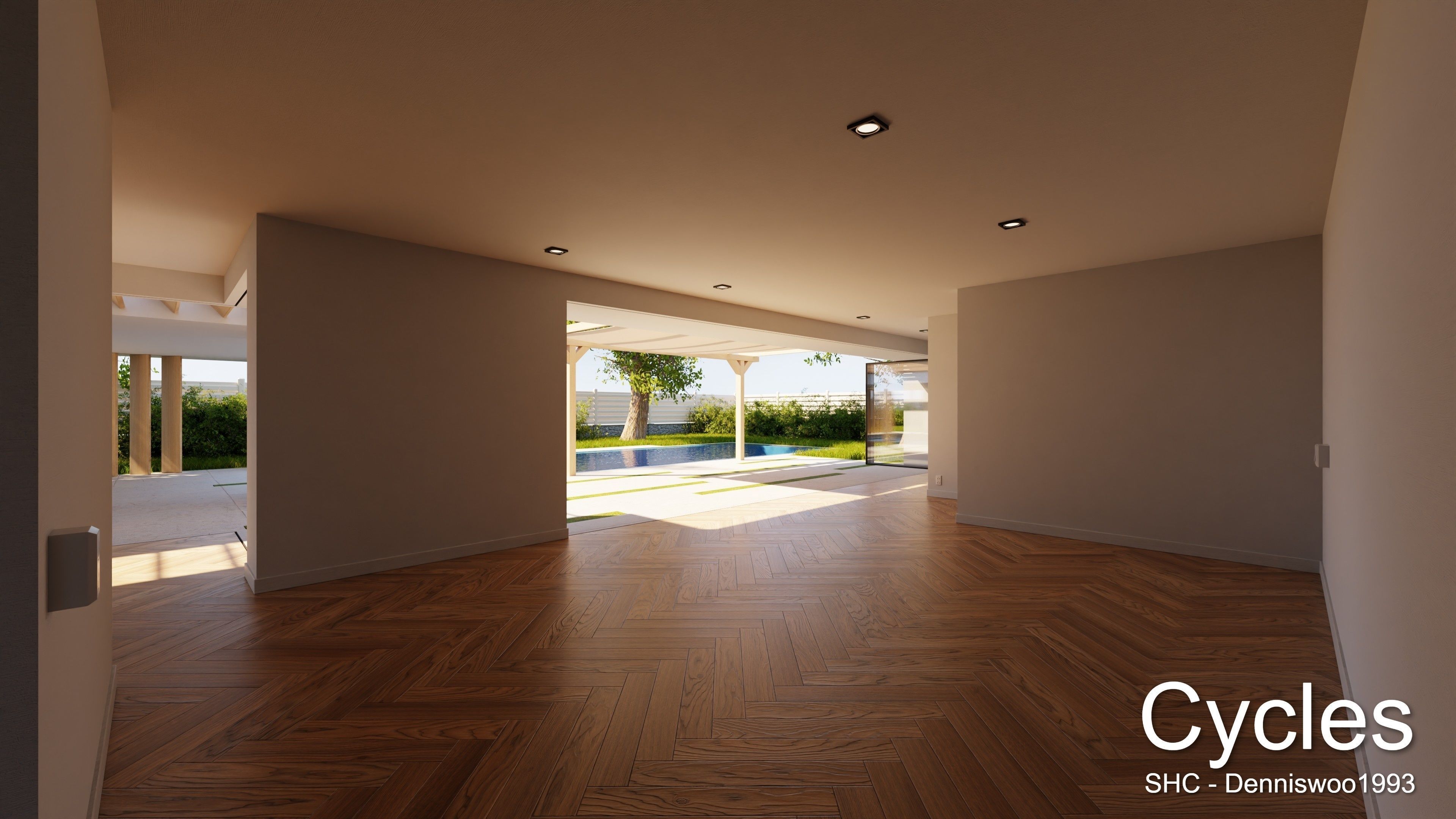 Modern villa 2021 Blender Eevee and Cycles 1 without furniture Low-poly 3D model_5