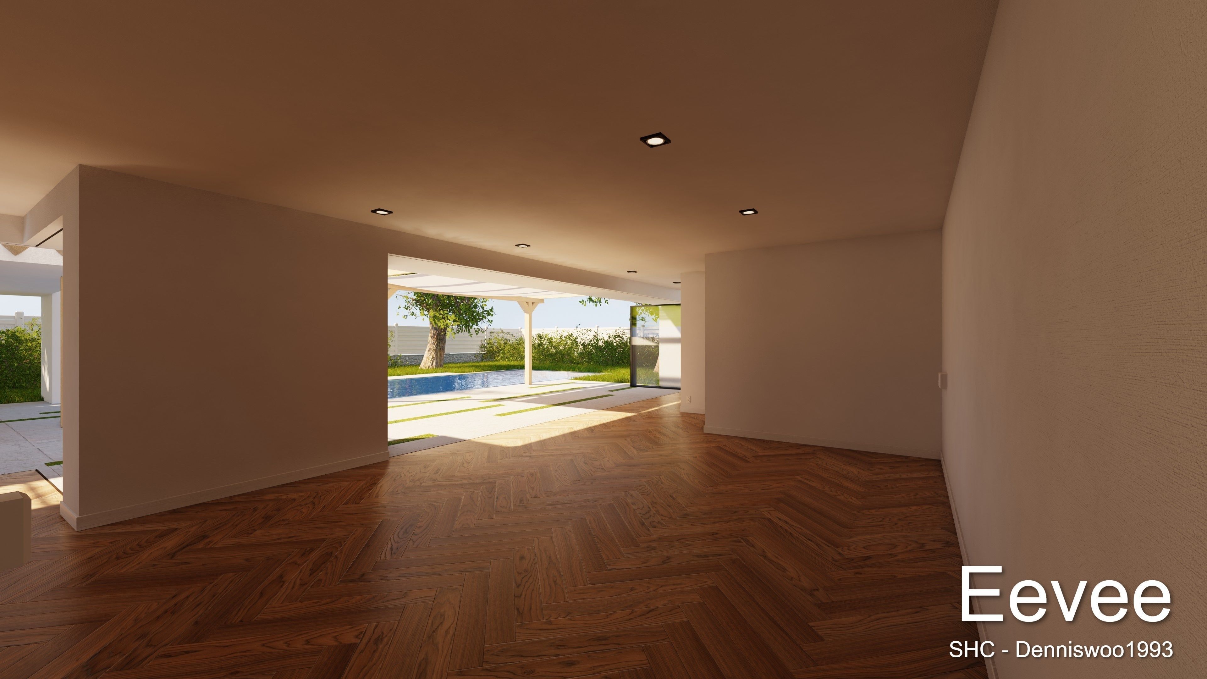 Modern villa 2021 Blender Eevee and Cycles 1 without furniture Low-poly 3D model_15