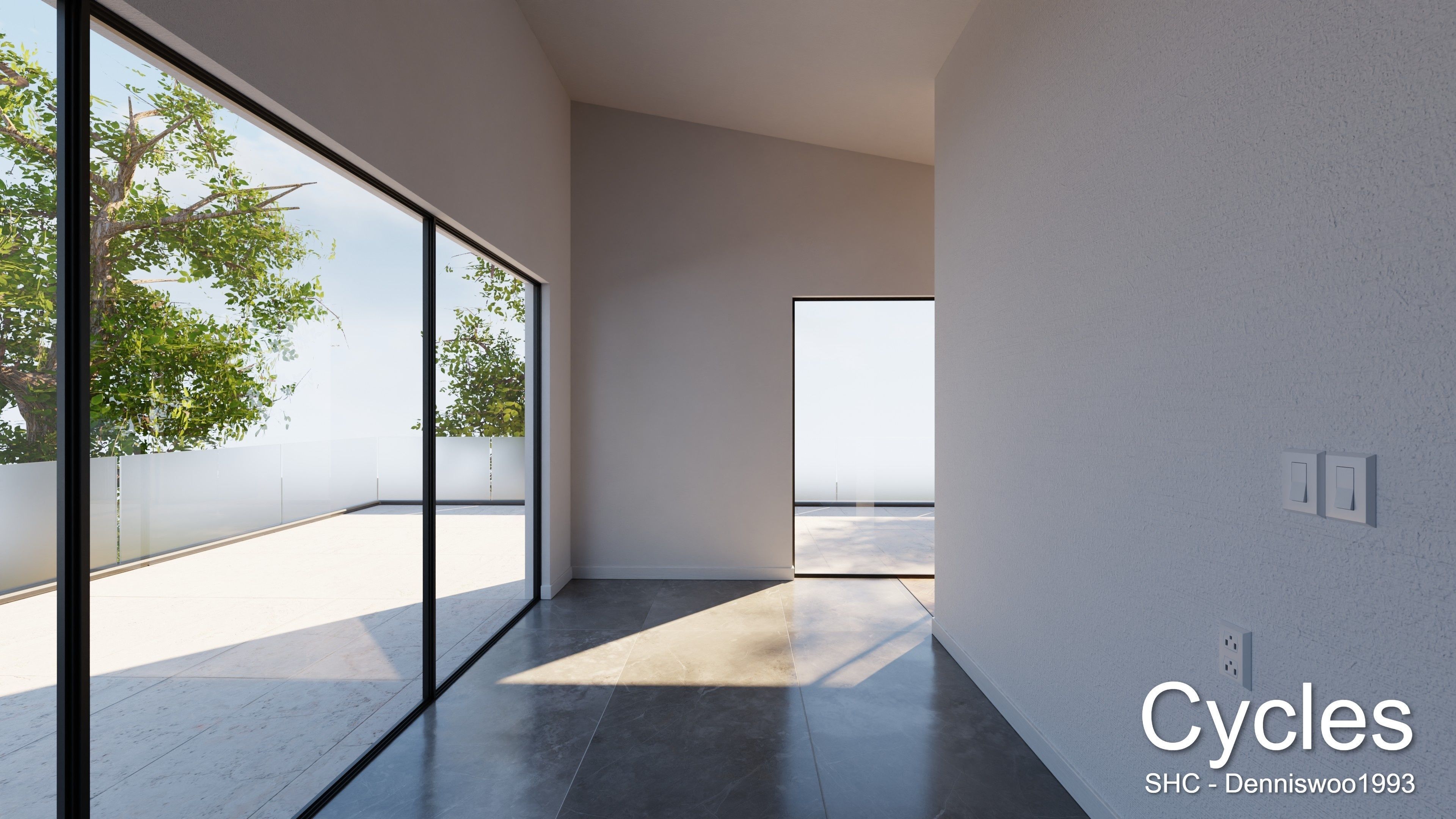 Modern villa 2021 Blender Eevee and Cycles 1 without furniture Low-poly 3D model_12