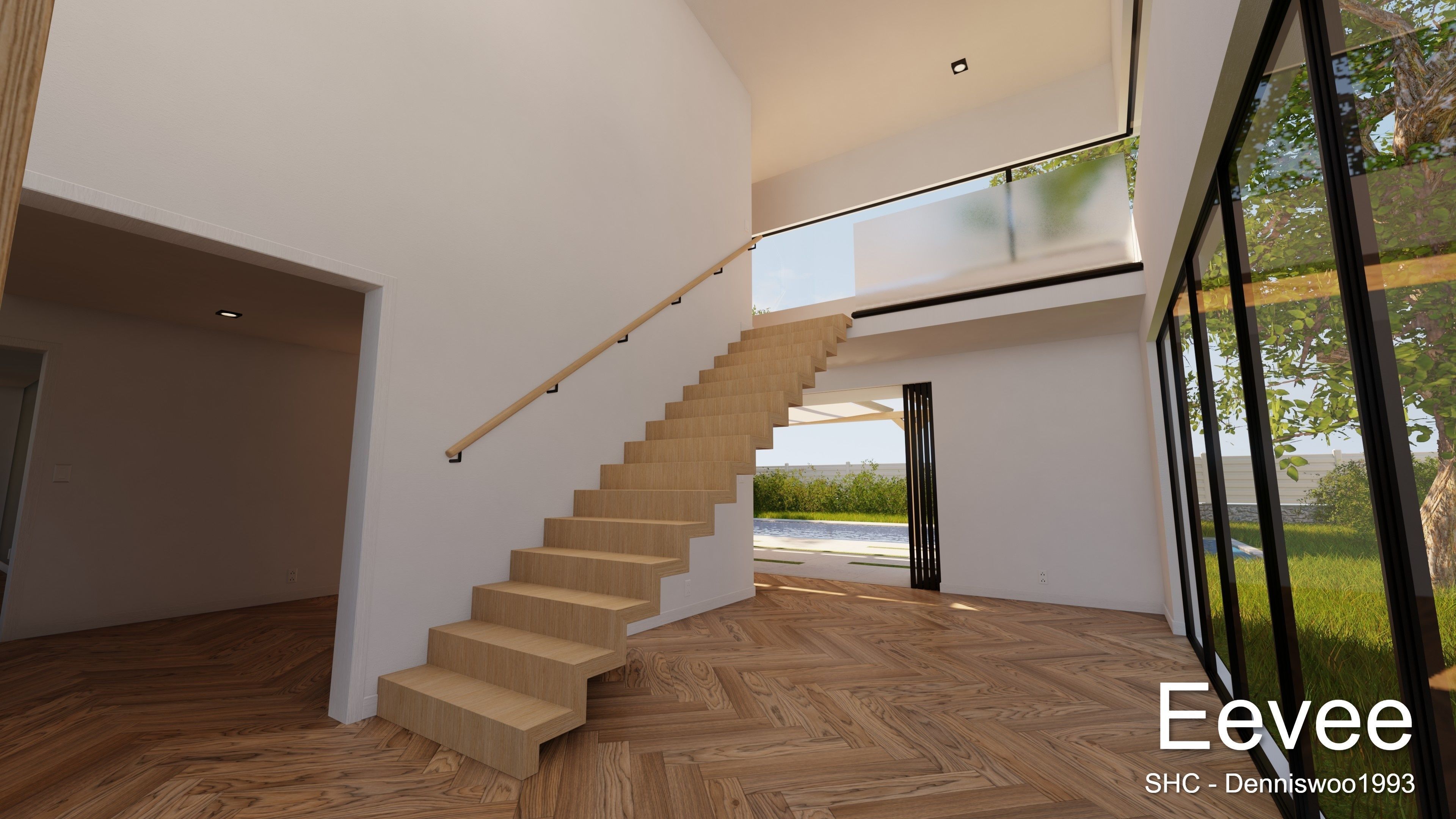 Modern villa 2021 Blender Eevee and Cycles 1 without furniture Low-poly 3D model_18