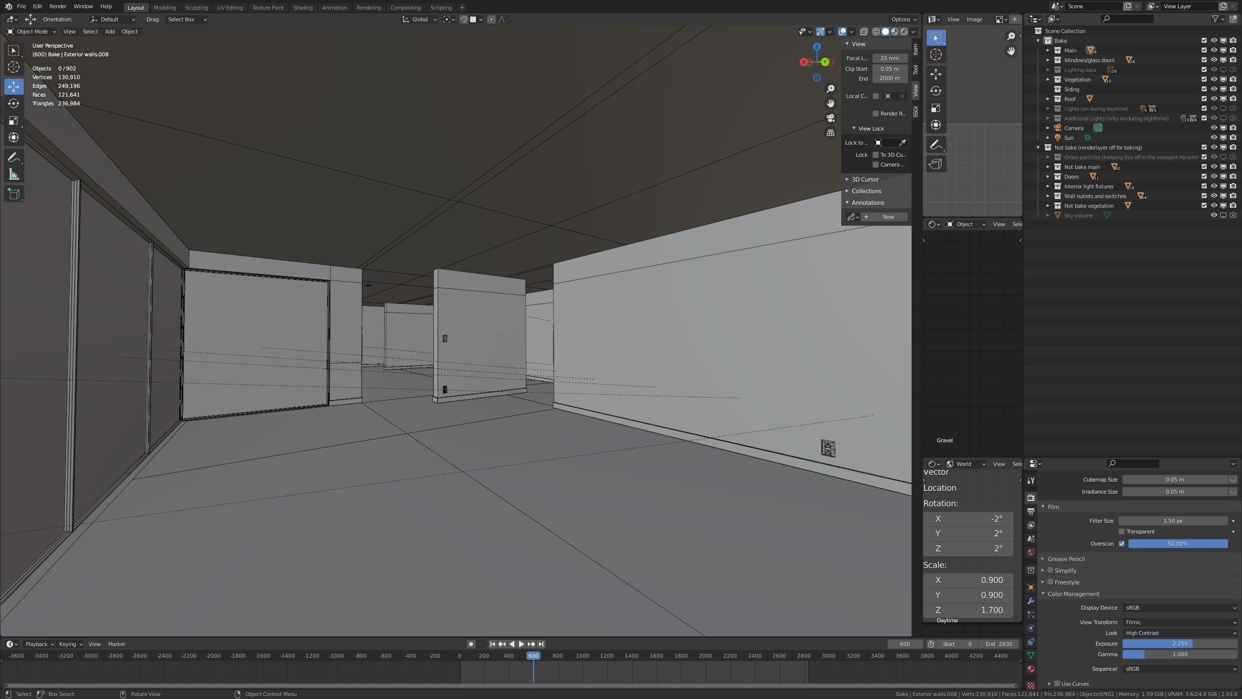 Modern villa 2021 Blender Eevee and Cycles 1 without furniture Low-poly 3D model_23