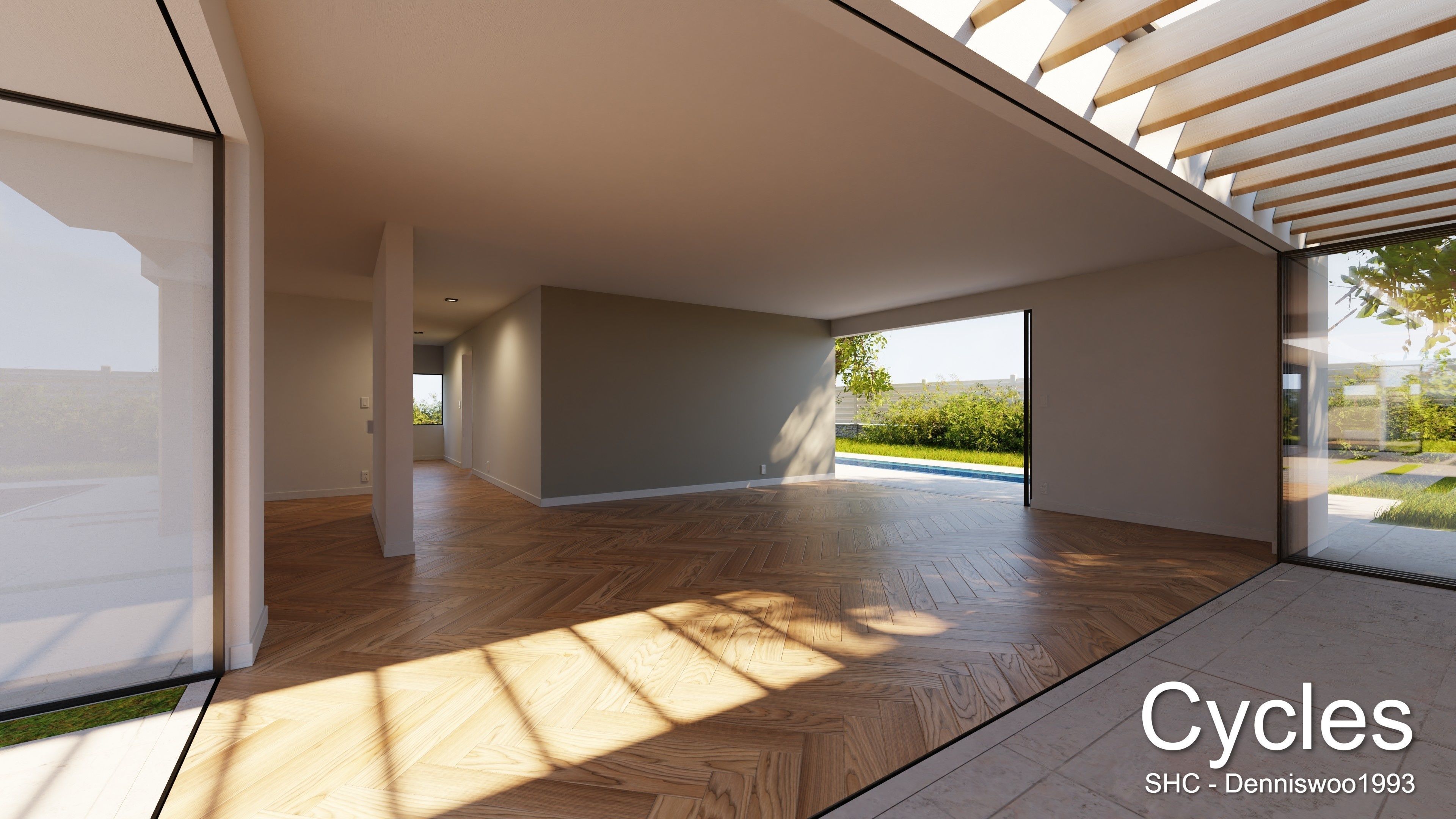 Modern villa 2021 Blender Eevee and Cycles 1 without furniture Low-poly 3D model_2