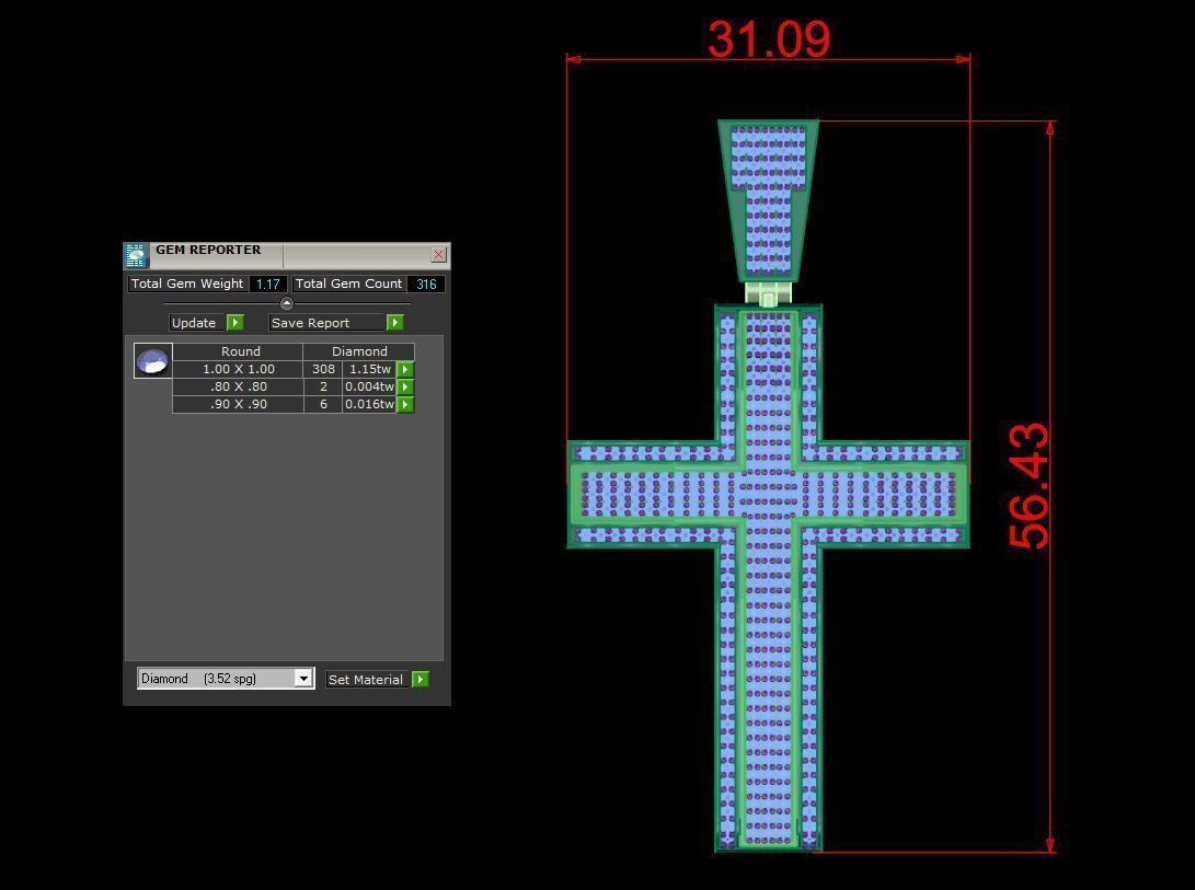 Cross pendant 3D print model 3D print model_14