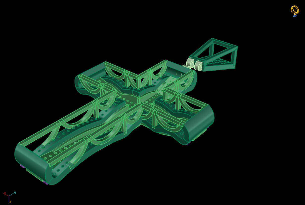 Cross pendant 3D print model 3D print model_11