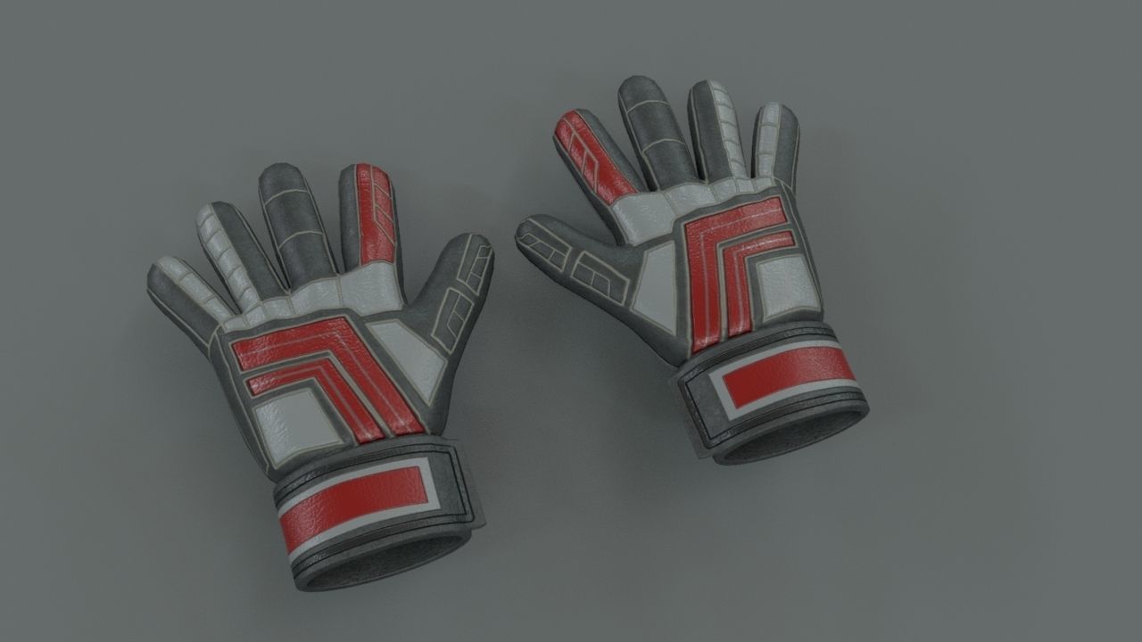 Gloves 3D Soccer Futbol LowPoly HighPoly Low-poly 3D model_4