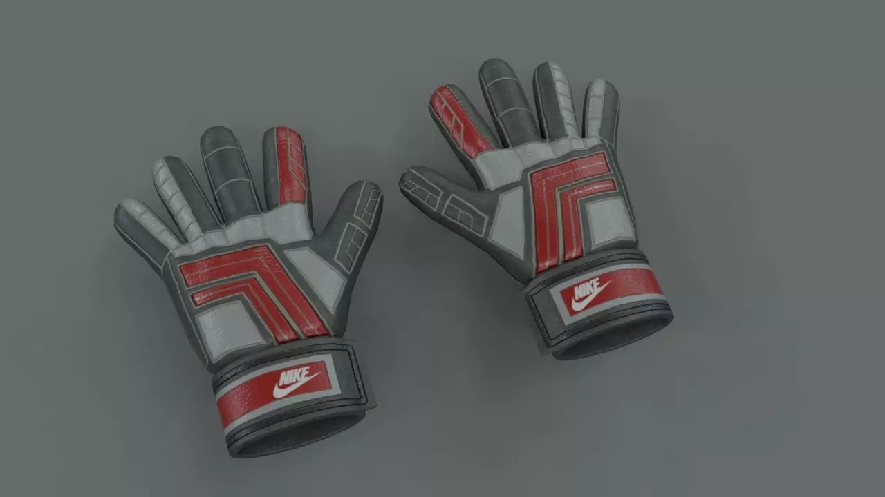 Gloves 3D Soccer Futbol LowPoly HighPoly Low-poly 3D model_0