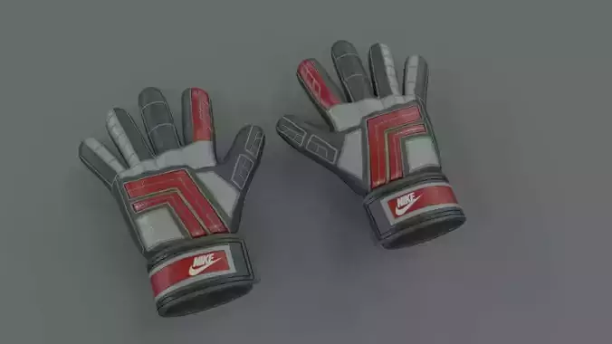 Gloves 3D Soccer Futbol LowPoly HighPoly Low-poly 3D model