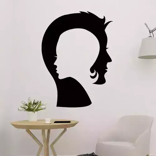 Two Faces 2D Art Decoration