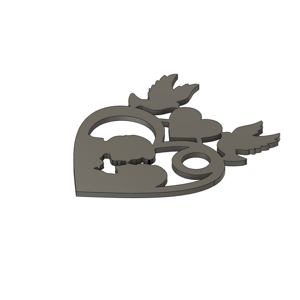 Valentine Heart 2D Wall Art 3D print model_1