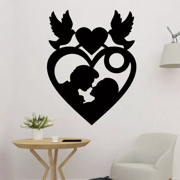 Valentine Heart 2D Wall Art 3D print model_0