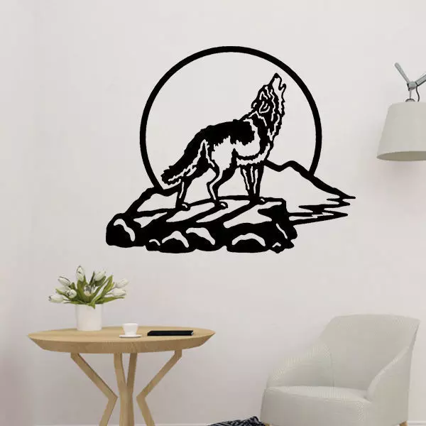 Wolf Mount 2D Decoration 3D print model_0