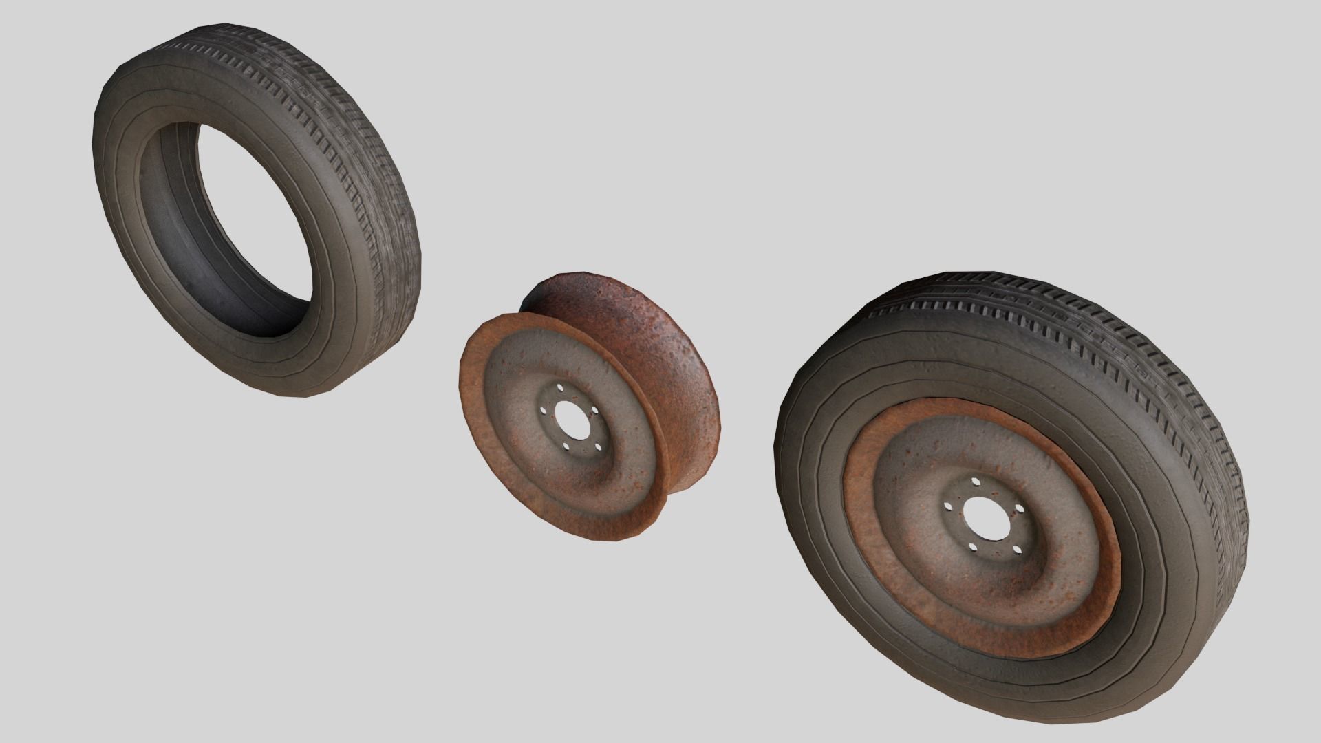 Garbage pack Low-poly 3D model_2