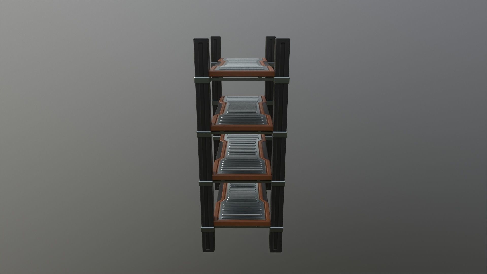 Sci Fi Shelf Low-poly 3D model_3